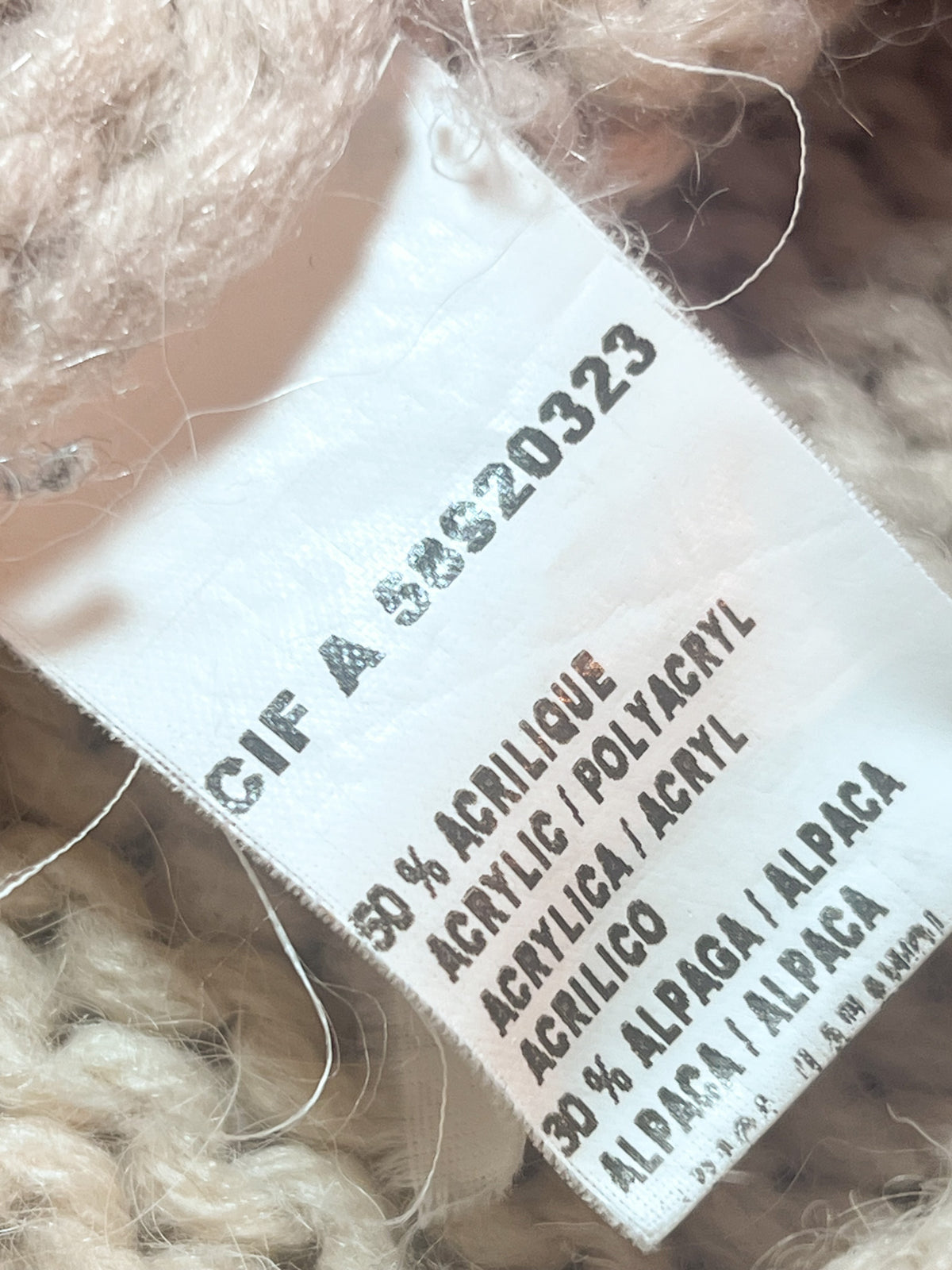 Pull maille mélange Alpaga et Laine beige nude Vanessa Bruno —Taille 36