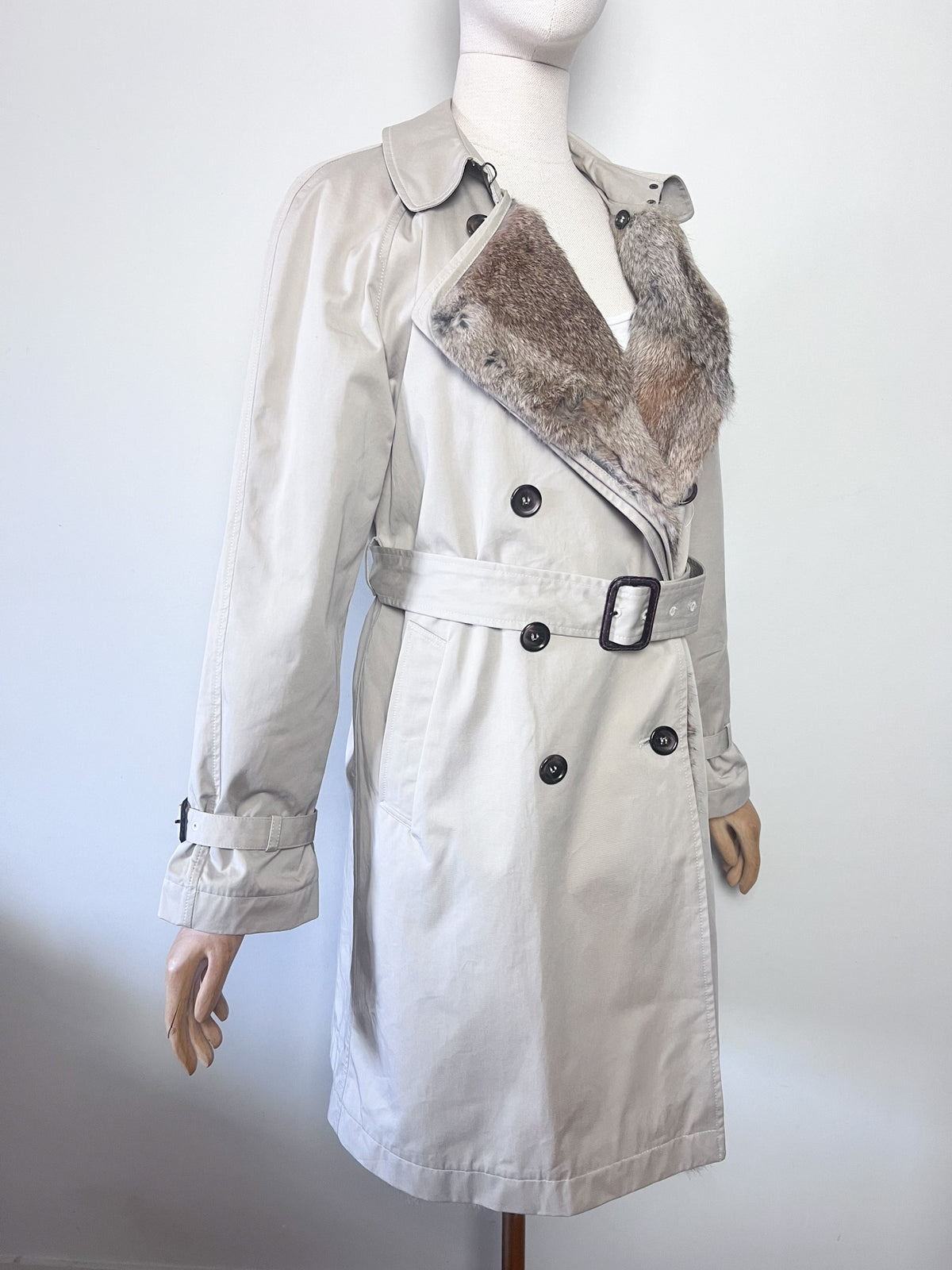 Trench Gérard Darel beige doublé 100% fourrure de lapin amovible — 100% Coton — Taille 40
