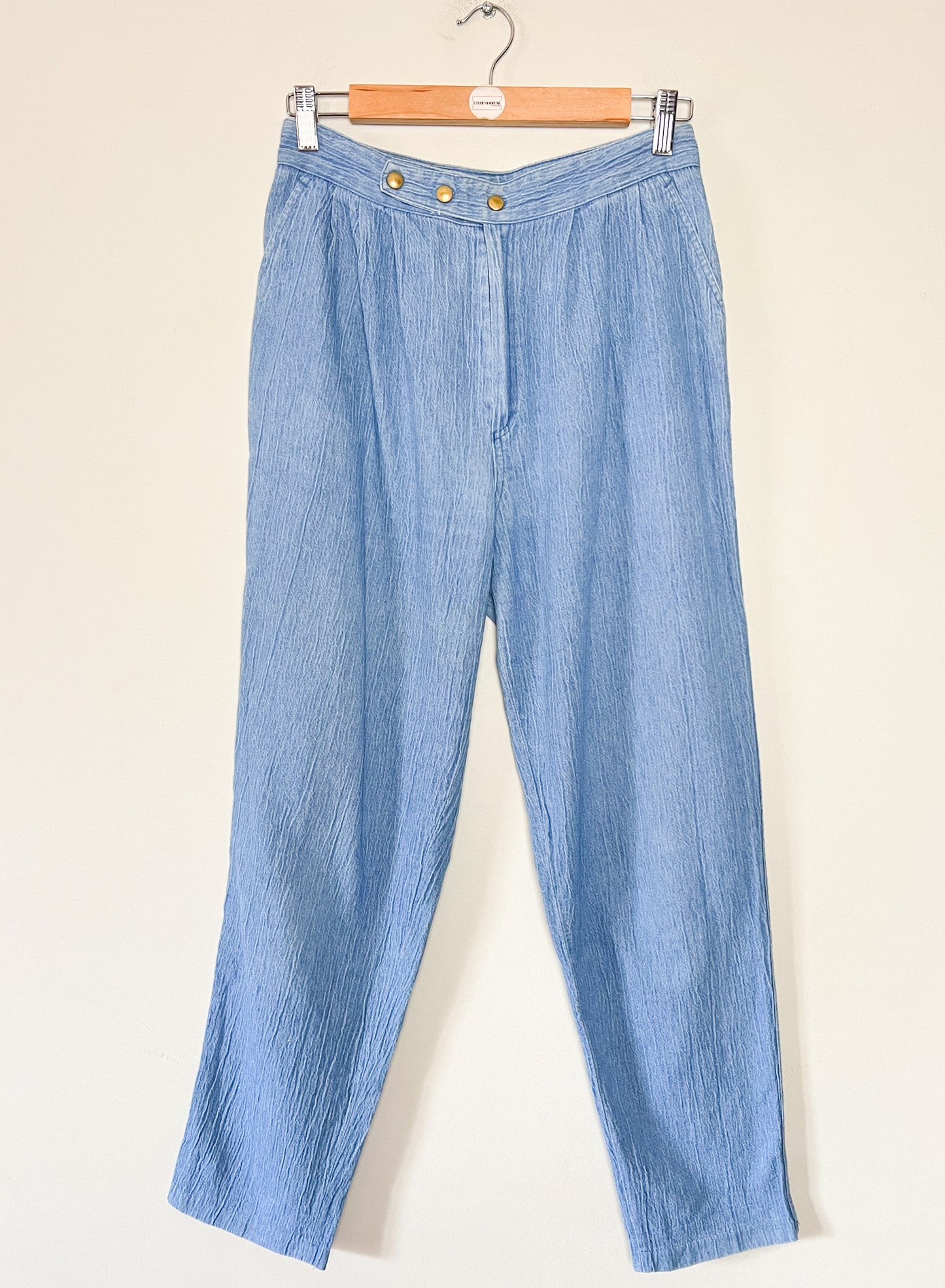 Jean Mom Vintage Années 80 90 - Denim Pur Coton - Taille Haute à Pinces - T 36/38