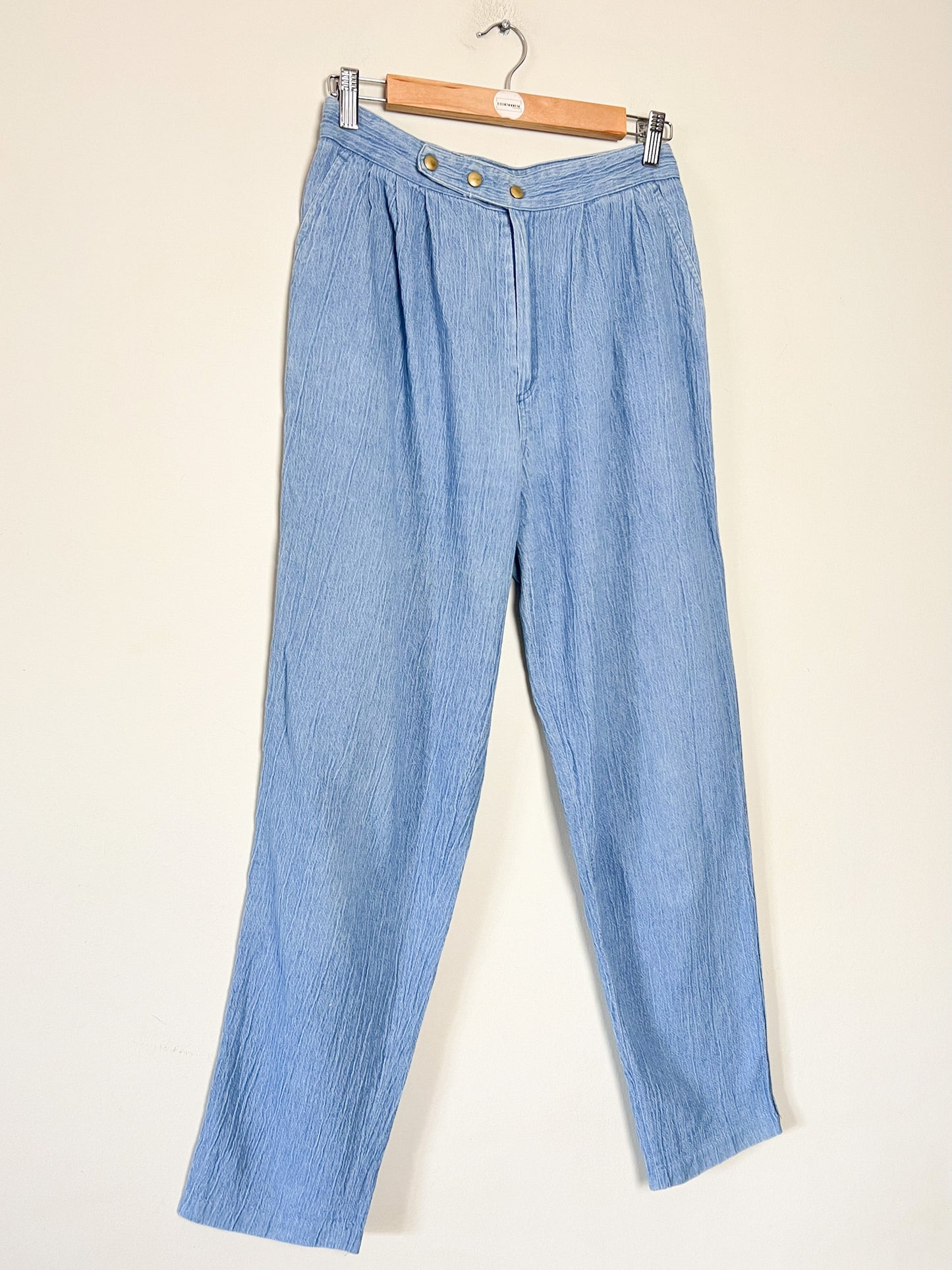 Jean Mom Vintage Années 80 90 - Denim Pur Coton - Taille Haute à Pinces - T 36/38