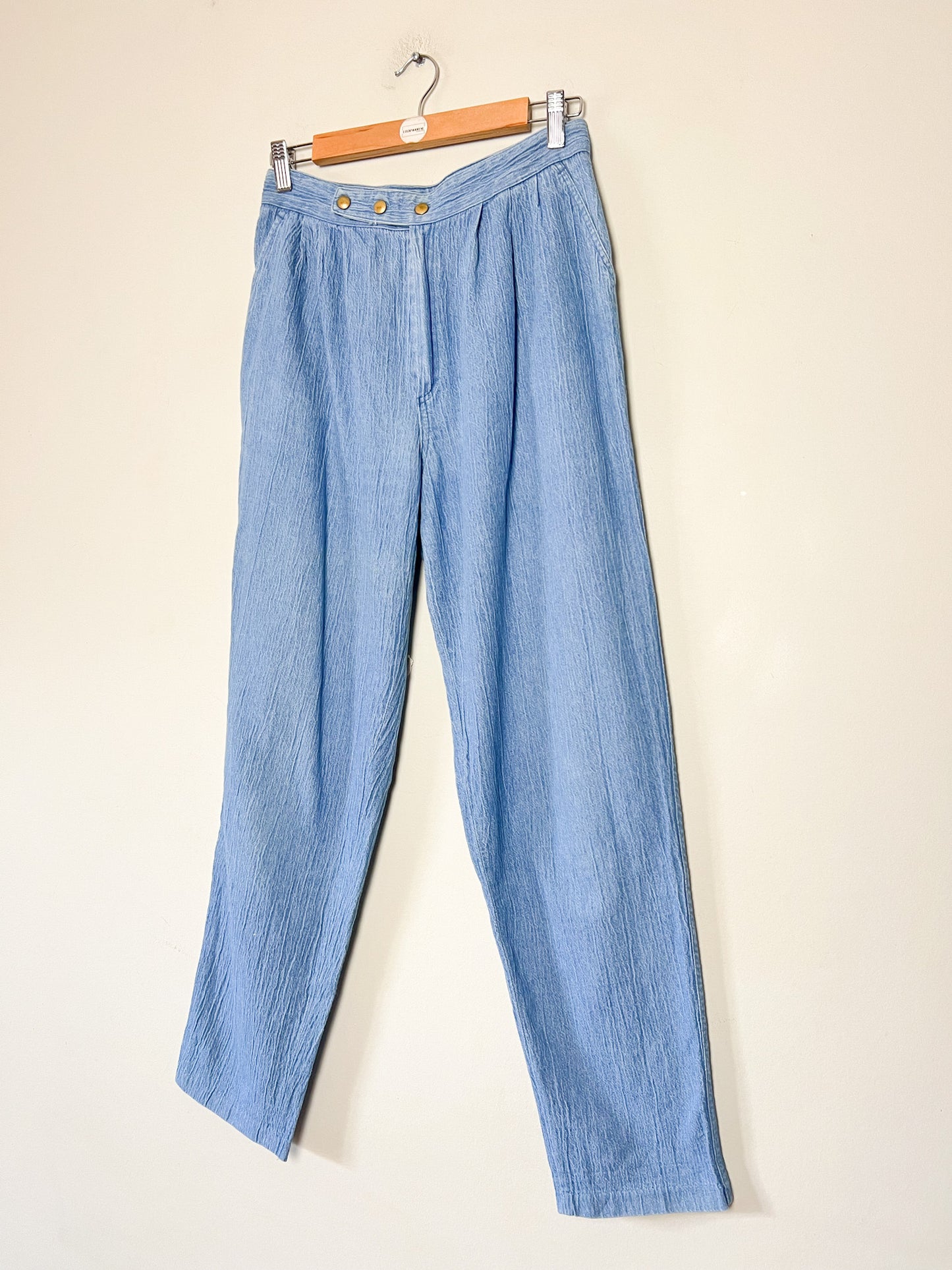 Jean Mom Vintage Années 80 90 - Denim Pur Coton - Taille Haute à Pinces - T 36/38