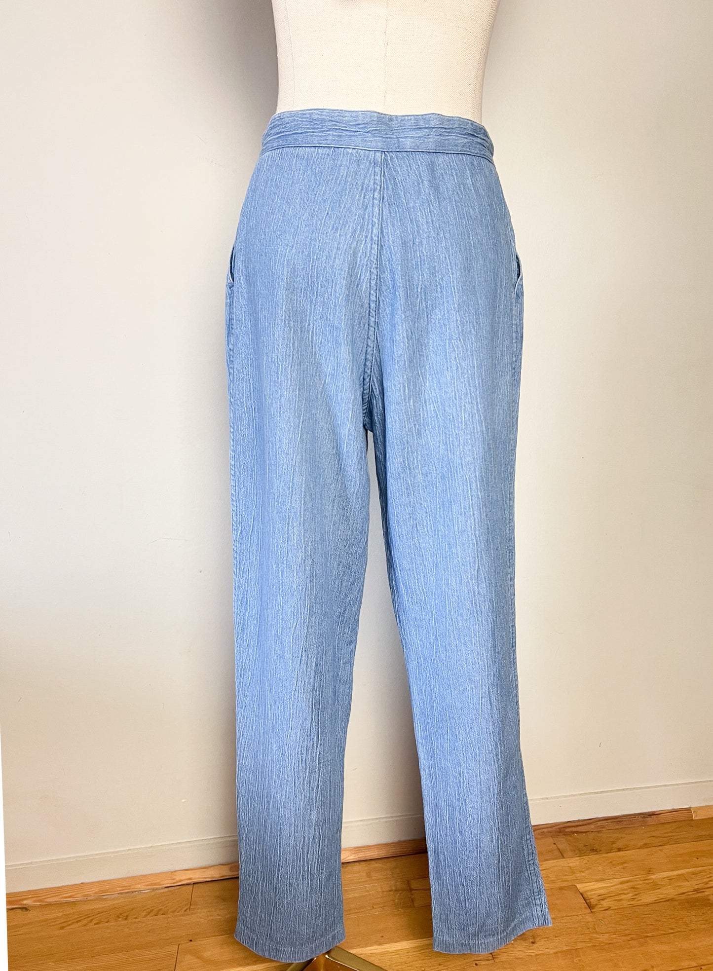 Jean Mom Vintage Années 80 90 - Denim Pur Coton - Taille Haute à Pinces - T 36/38
