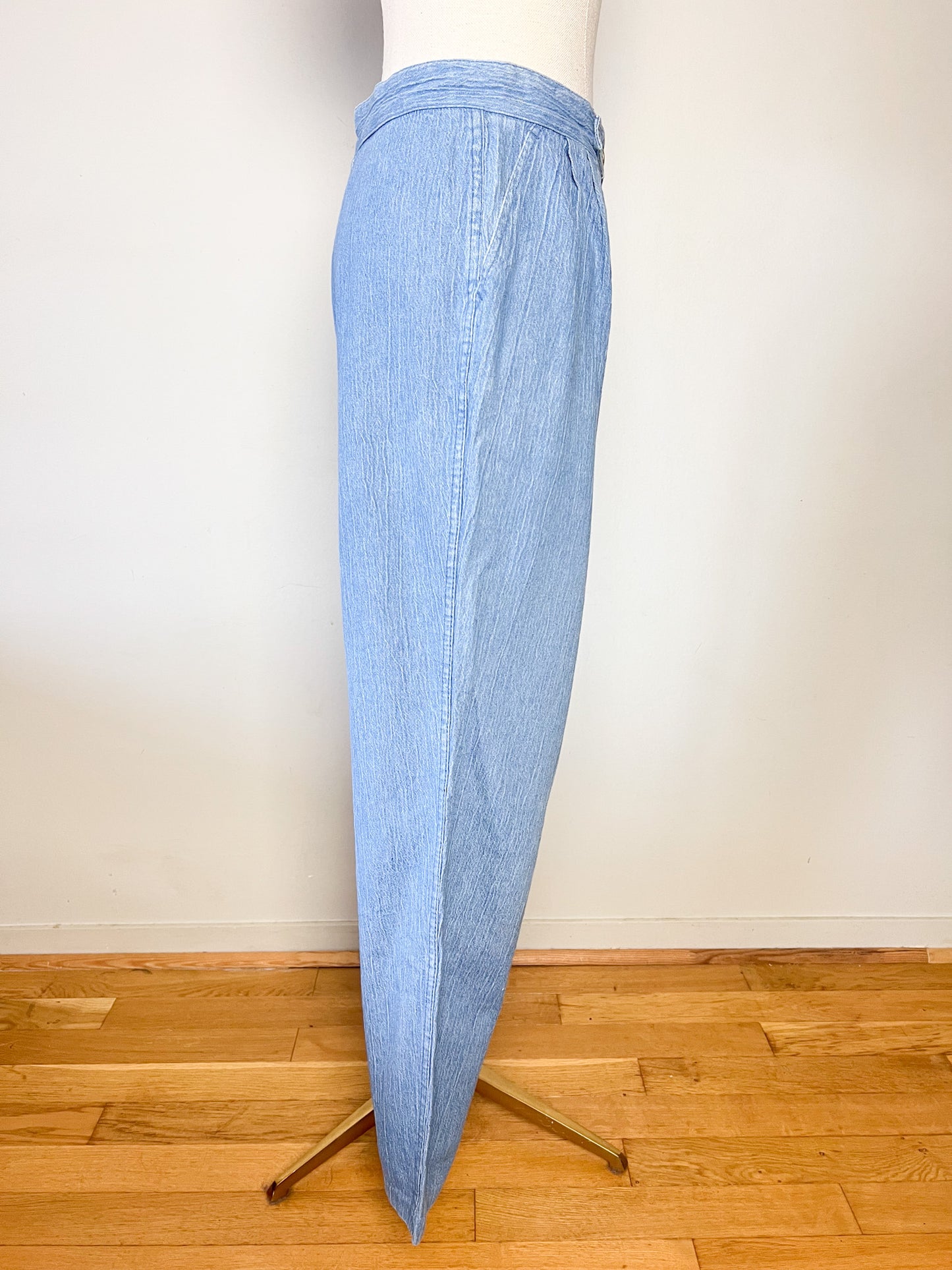 Jean Mom Vintage Années 80 90 - Denim Pur Coton - Taille Haute à Pinces - T 36/38