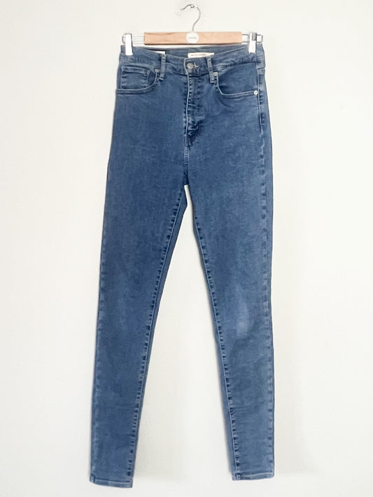 Jean Levi's Mile High Super Skinny - Taille Ultra Haute - Bleu Délavé - W28 L32 (38)