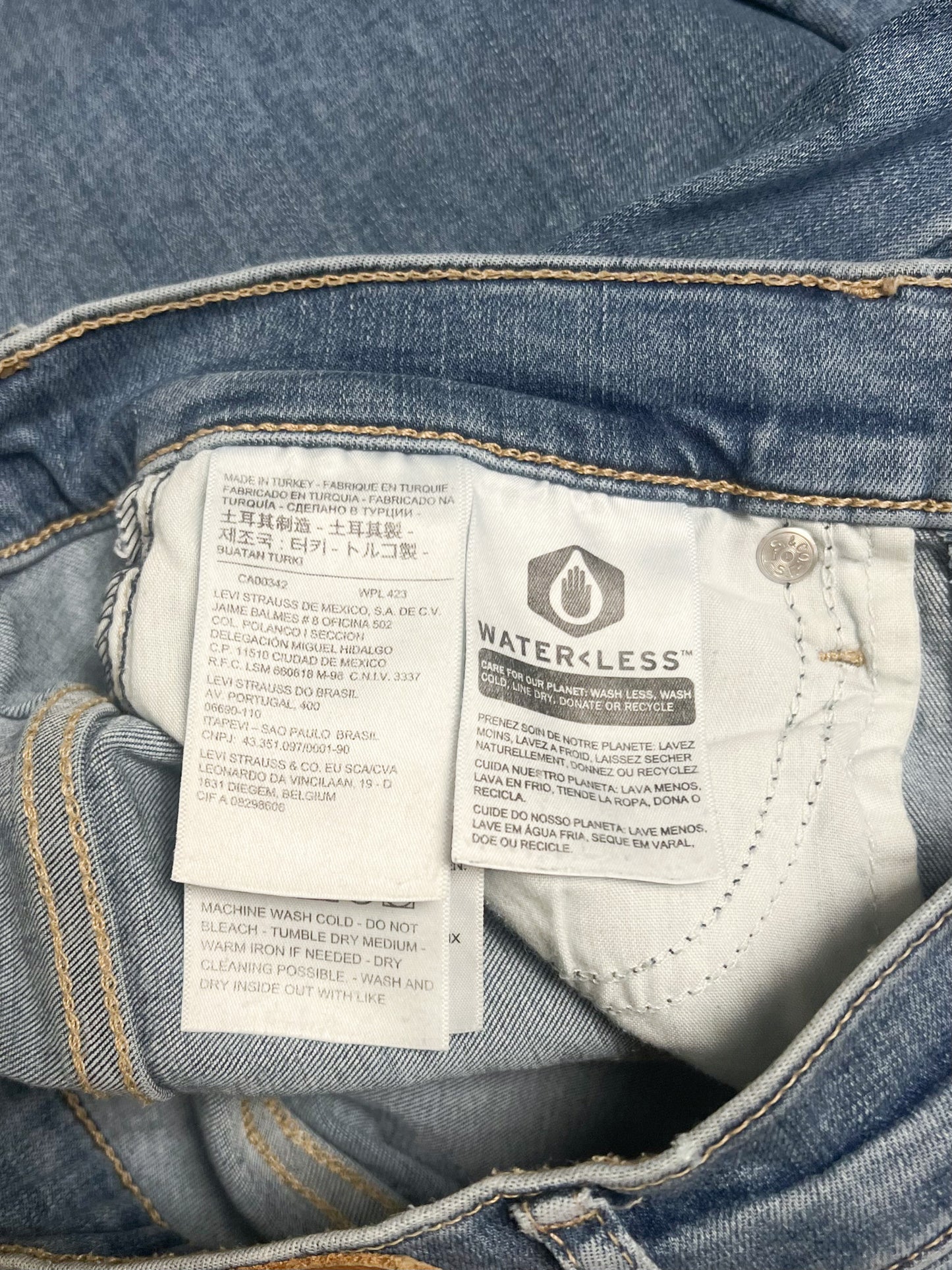 Jean Levi's Mile High Super Skinny - Taille Ultra Haute - Bleu Délavé - W28 L32 (38)