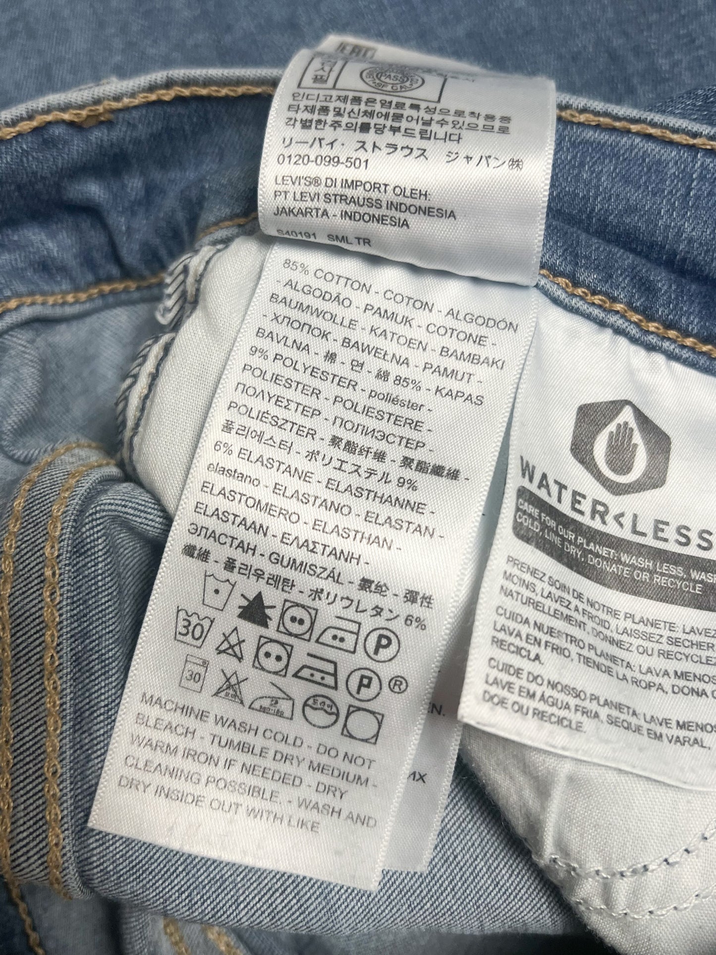Jean Levi's Mile High Super Skinny - Taille Ultra Haute - Bleu Délavé - W28 L32 (38)