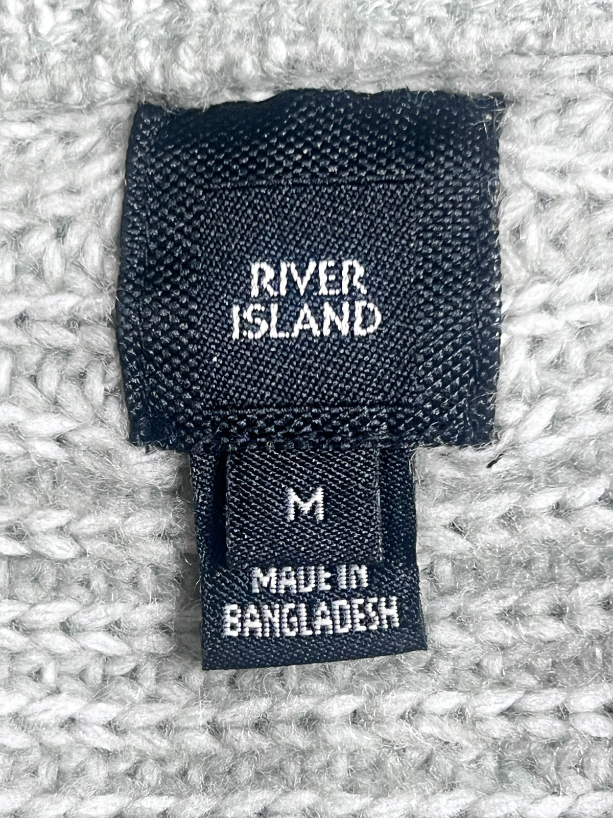 Robe longue en maille gris chiné River Island Cache-cœur et manches chauve-souris Taille 38 (M)