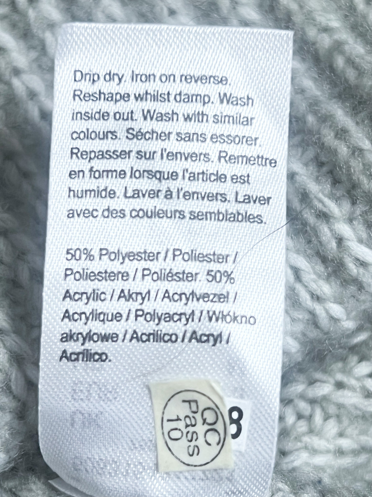 Robe longue en maille gris chiné River Island Cache-cœur et manches chauve-souris Taille 38 (M)