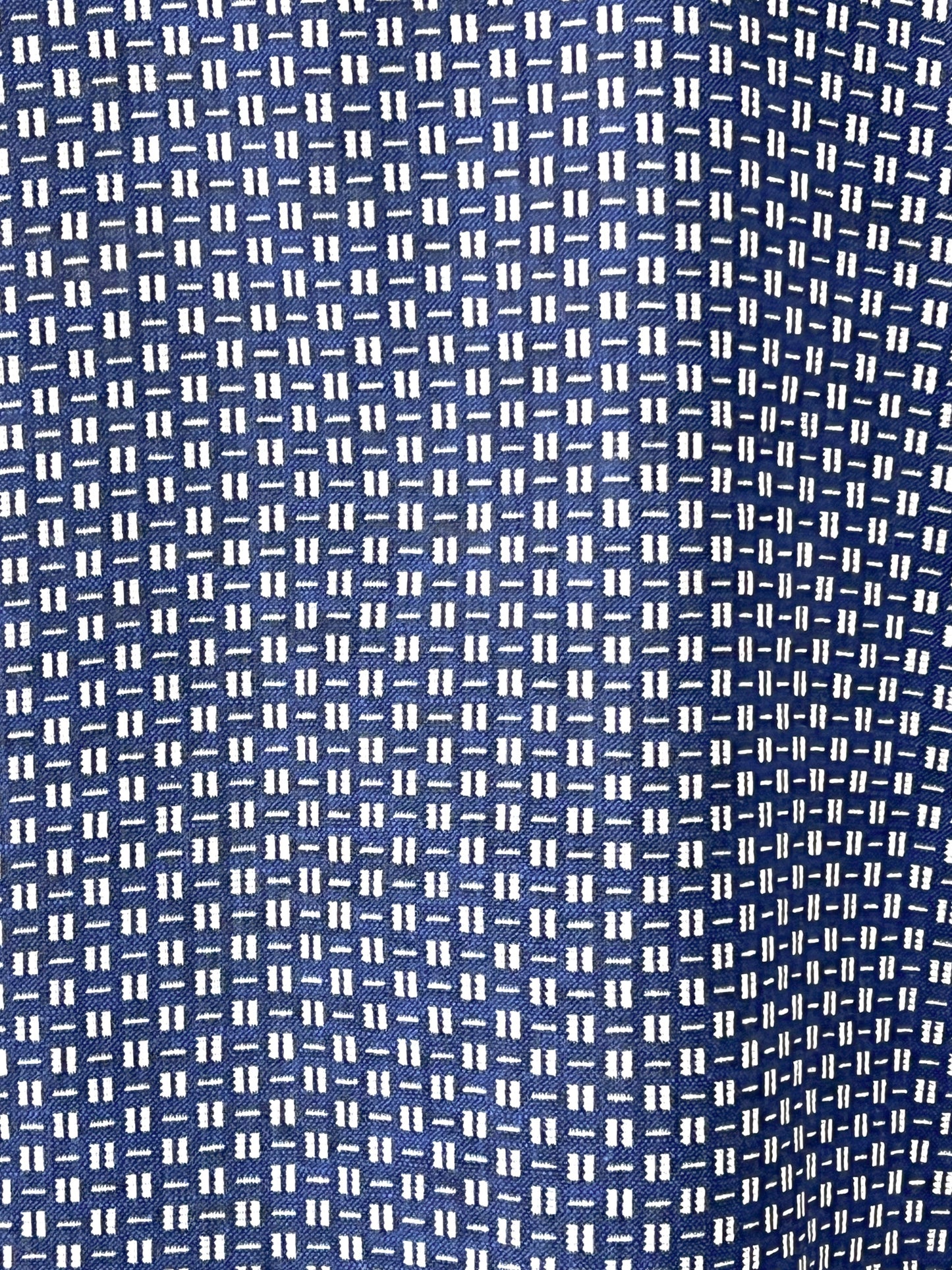 Chemise manches courtes Vintage Années 80 – Coupe Boxy - 100% Coton Épais Motifs graphique Bleu & Crème - Unisexe -T. M