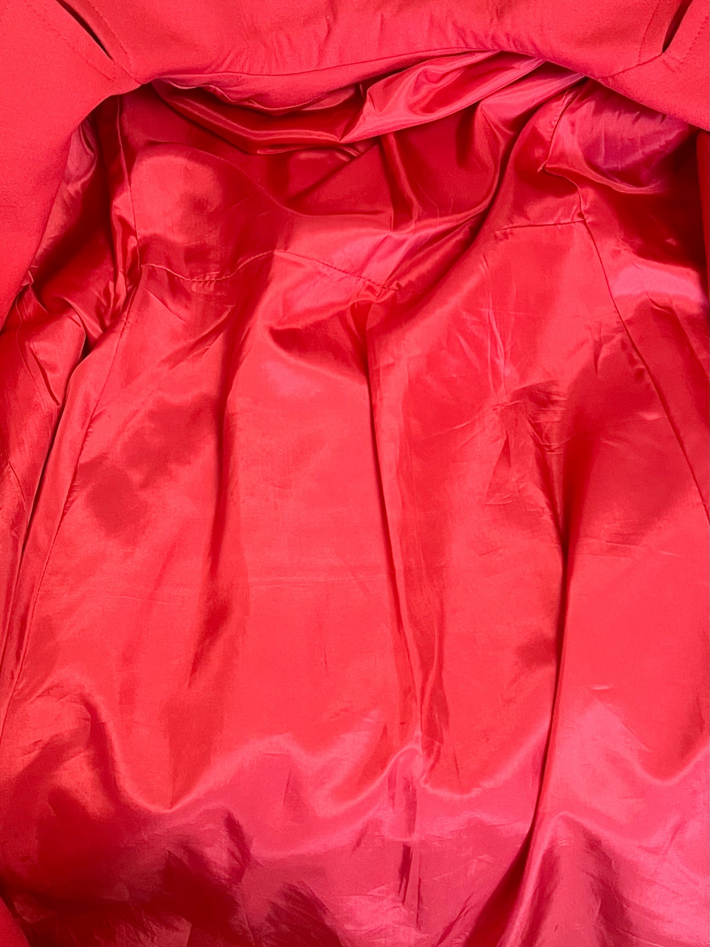 Manteau Trapèze Vintage Années 70 - Rouge Orangé - Chic - Marcel Chermont -T36/38
