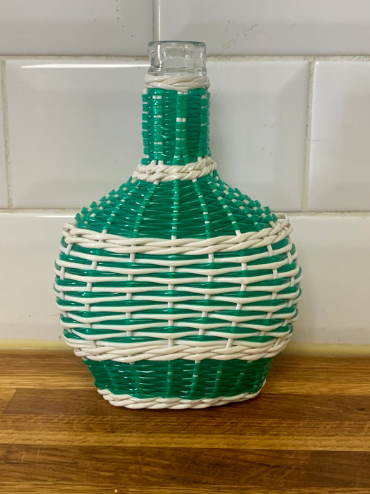 Petite bouteille flacon scoubidou vintage