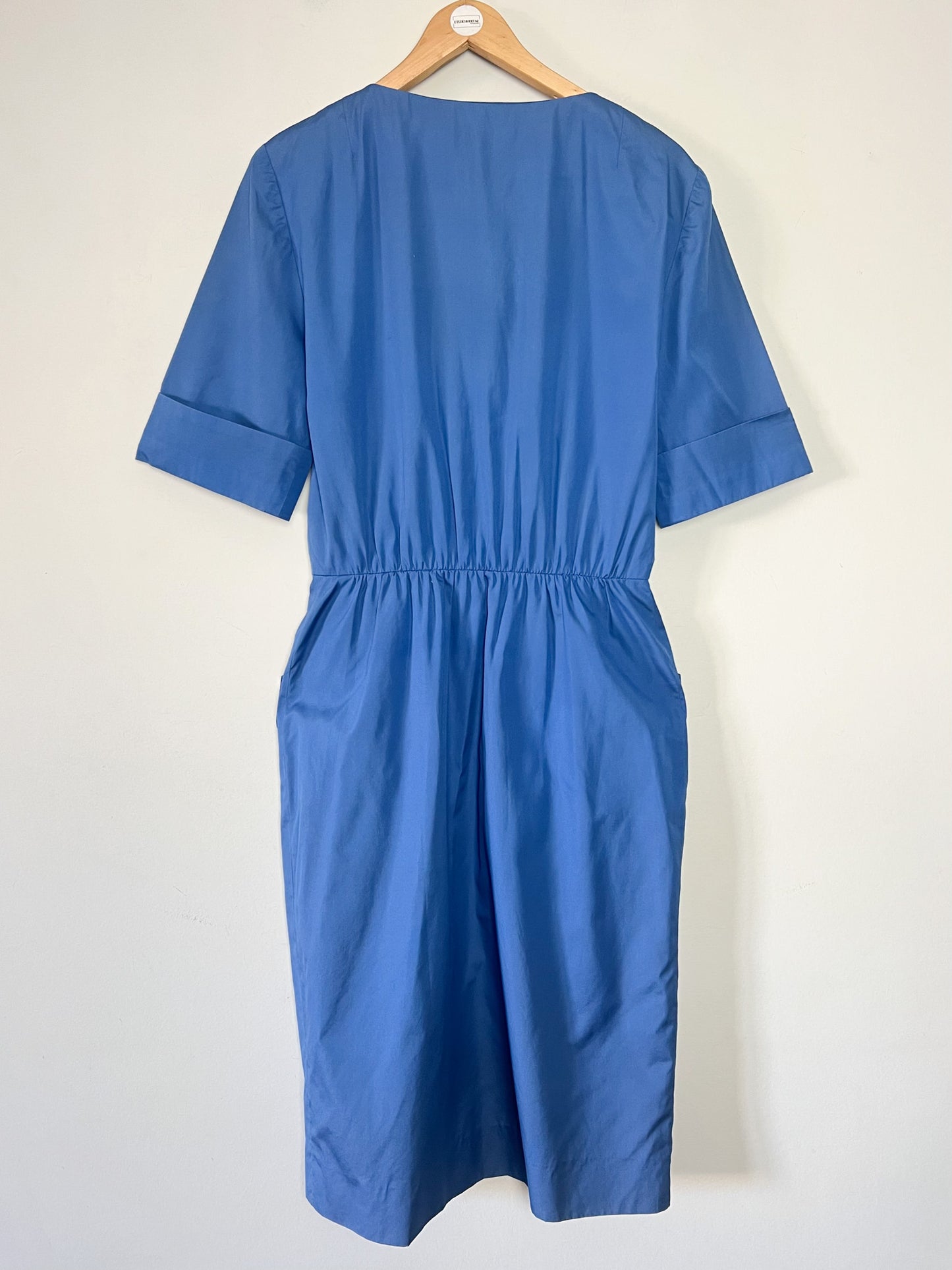 Robe Coupe Crayon Bleue - Style Rétro 50s - Made in Switzerland - Akris - Luxe - T. 38