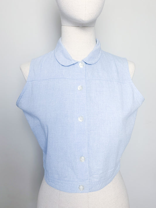 Chemise cropped top sans manche vintage