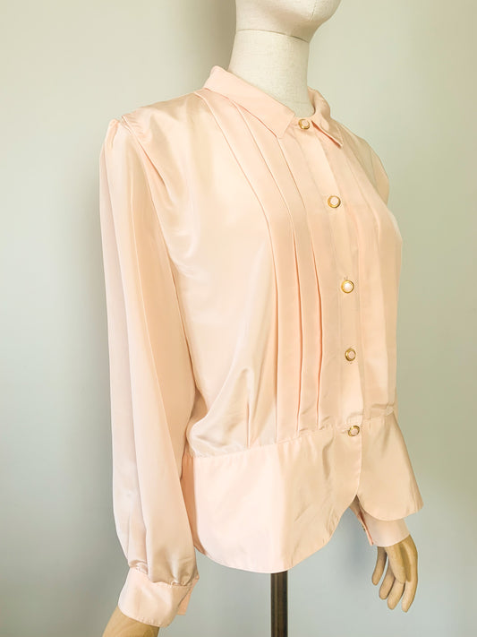 Chemise fluide femme 100% vintage coloris abricot