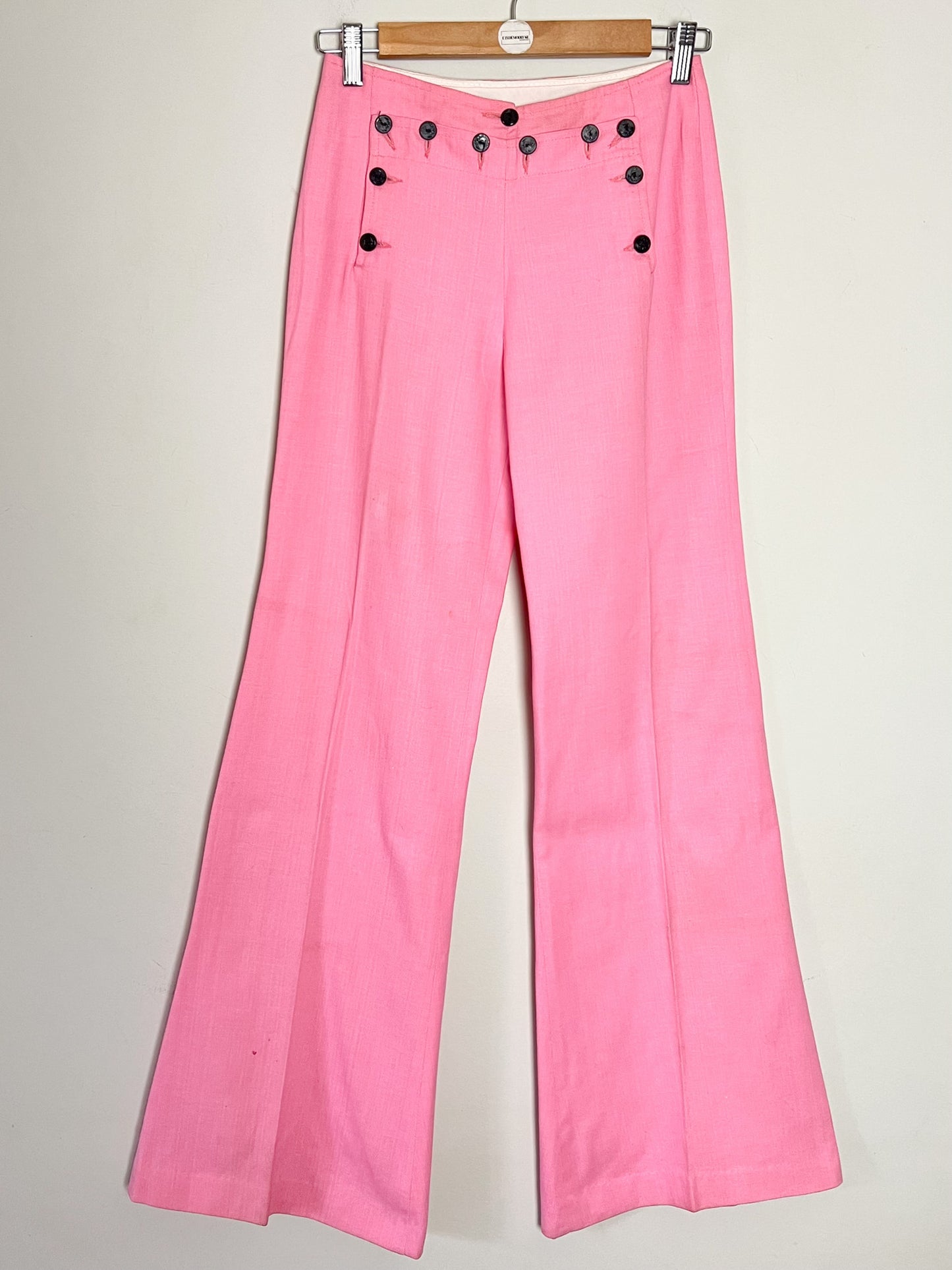 Pantalon Pont Vintage Rose - Pattes d'Éléphant - 100% Coton - T. 34/36