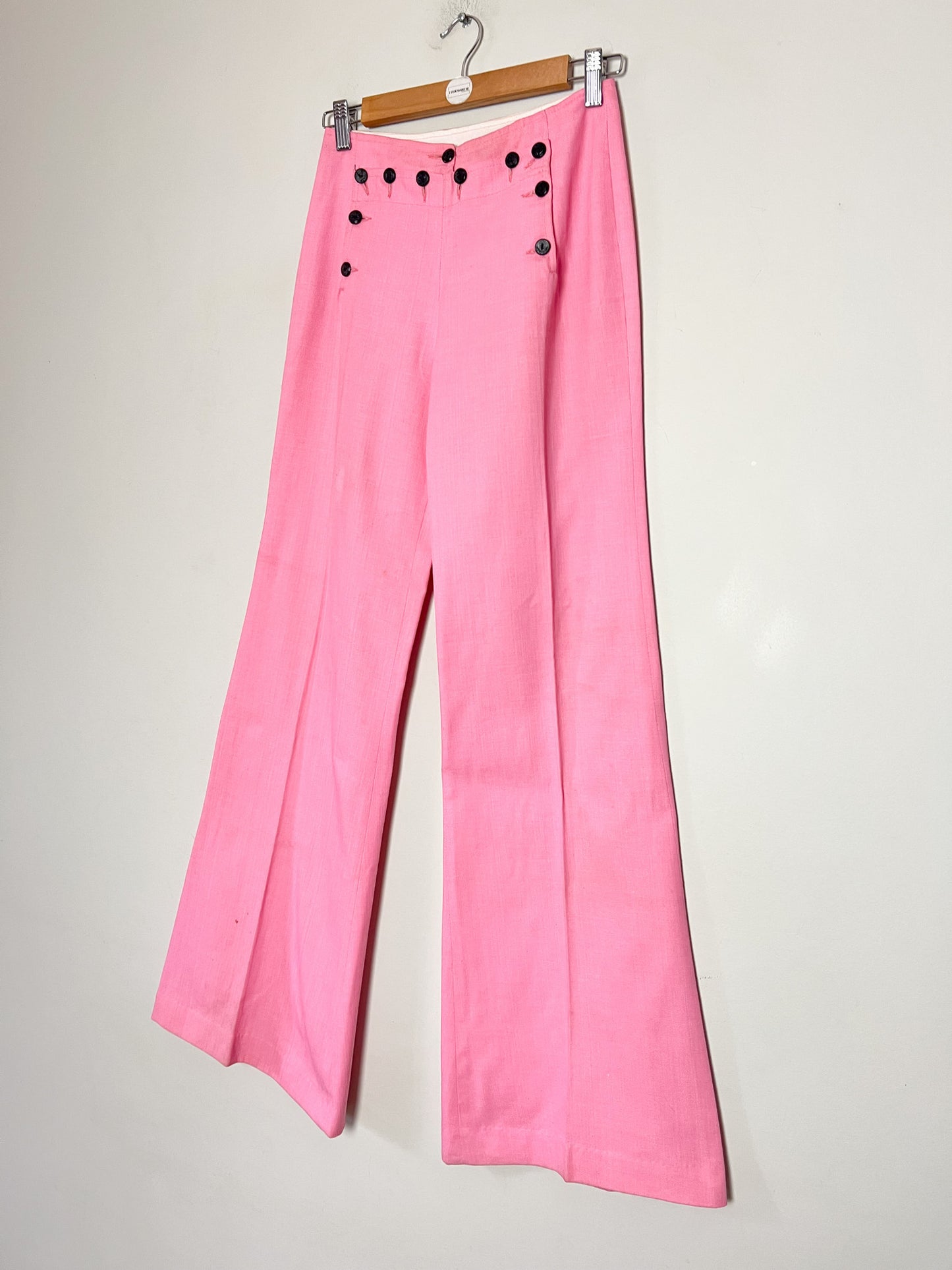 Pantalon Pont Vintage Rose - Pattes d'Éléphant - 100% Coton - T. 34/36