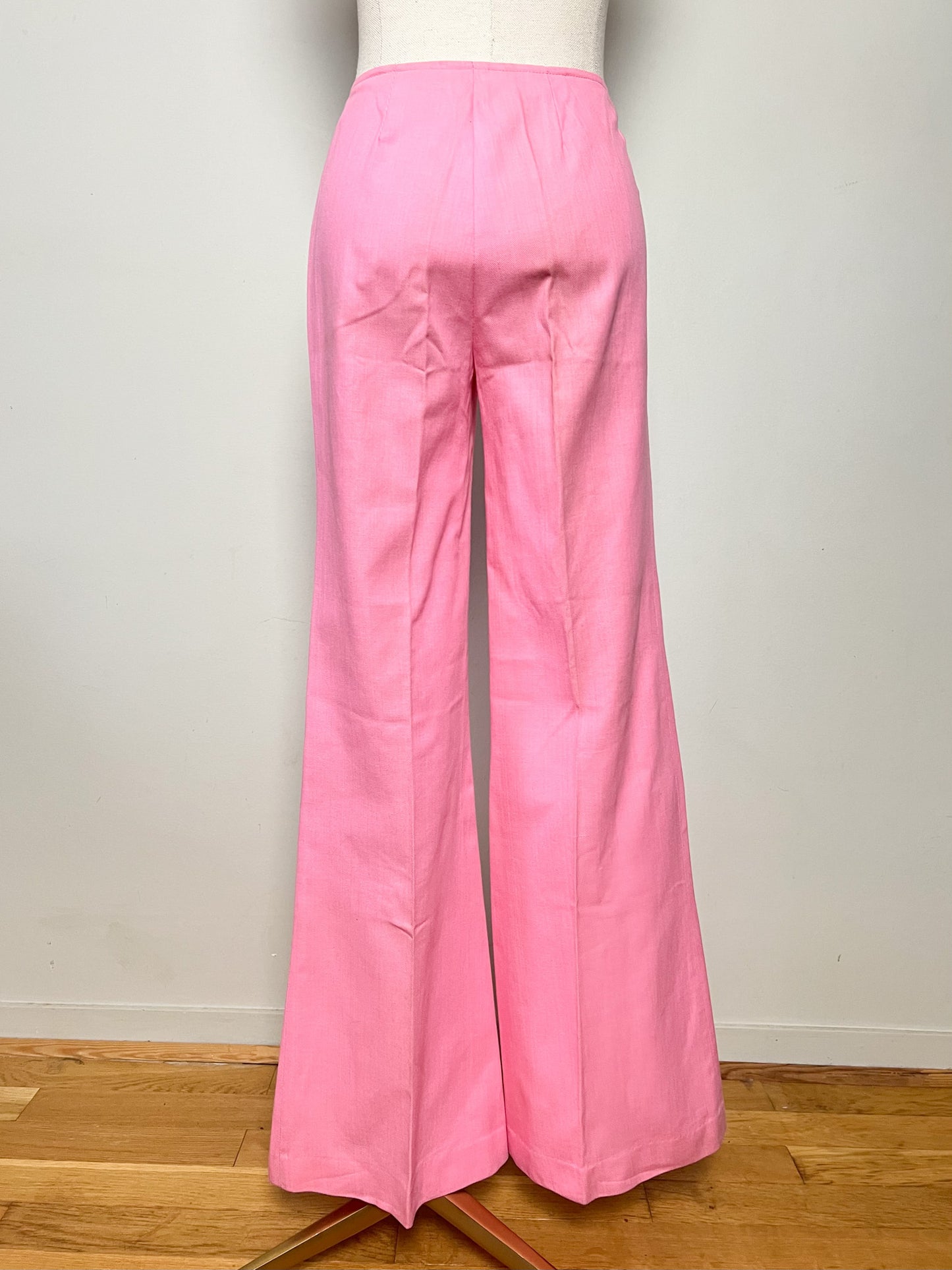 Pantalon Pont Vintage Rose - Pattes d'Éléphant - 100% Coton - T. 34/36