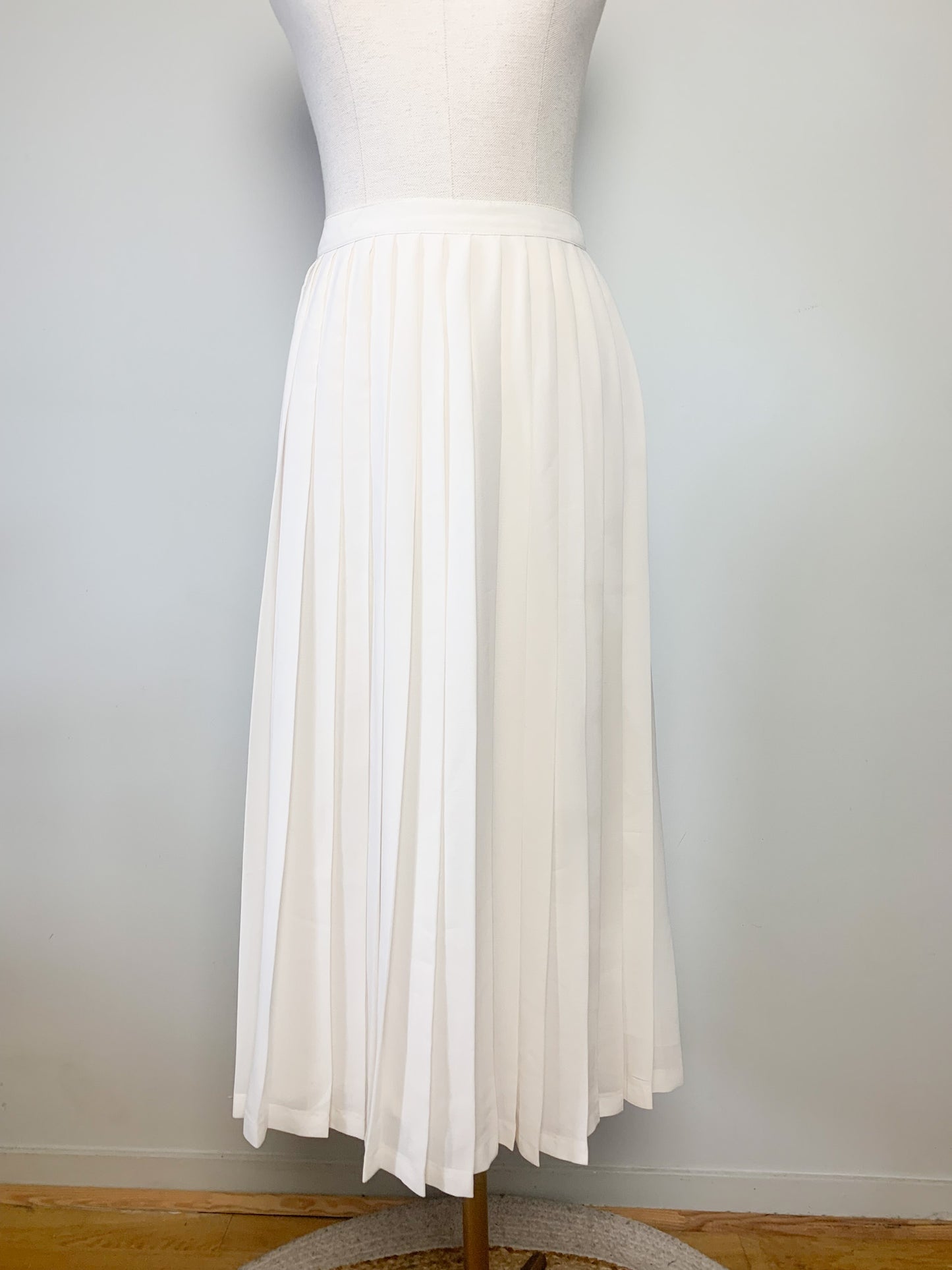 Jupe midi plissée fluide crème vintage création Hazan Paris