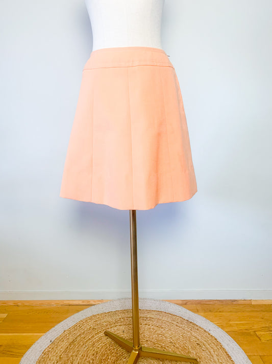 Jupe mini trapèze coloris abricot vintage