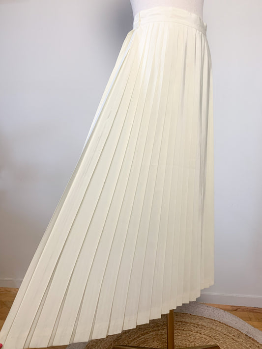 Jupe midi plissée soleil crème vintage Billy Bonny