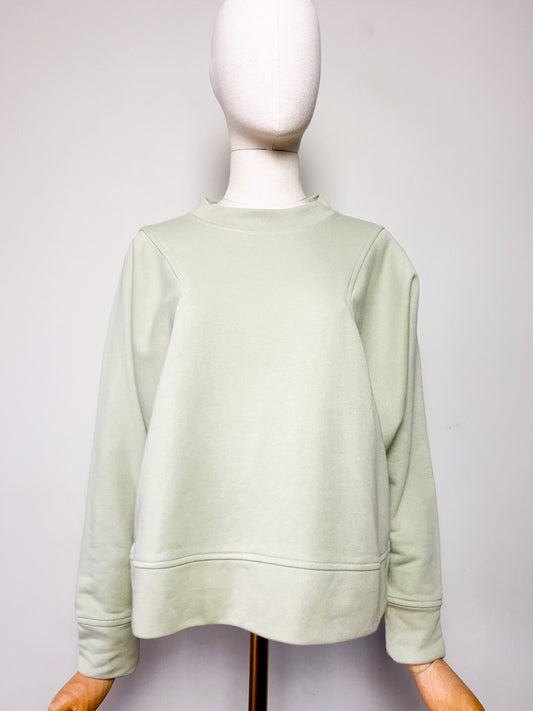 Sweatshirt Caroll Rétro 80's / 90's - Coupe Blousante Courte - Vert Pâle - T. M (38/40)