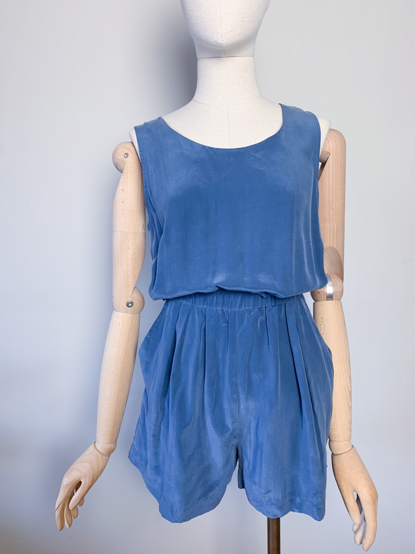 Combi-short fluide bleu sans manche Les Petites…collection