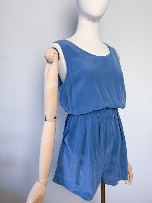 Combi-short fluide bleu sans manche Les Petites…collection