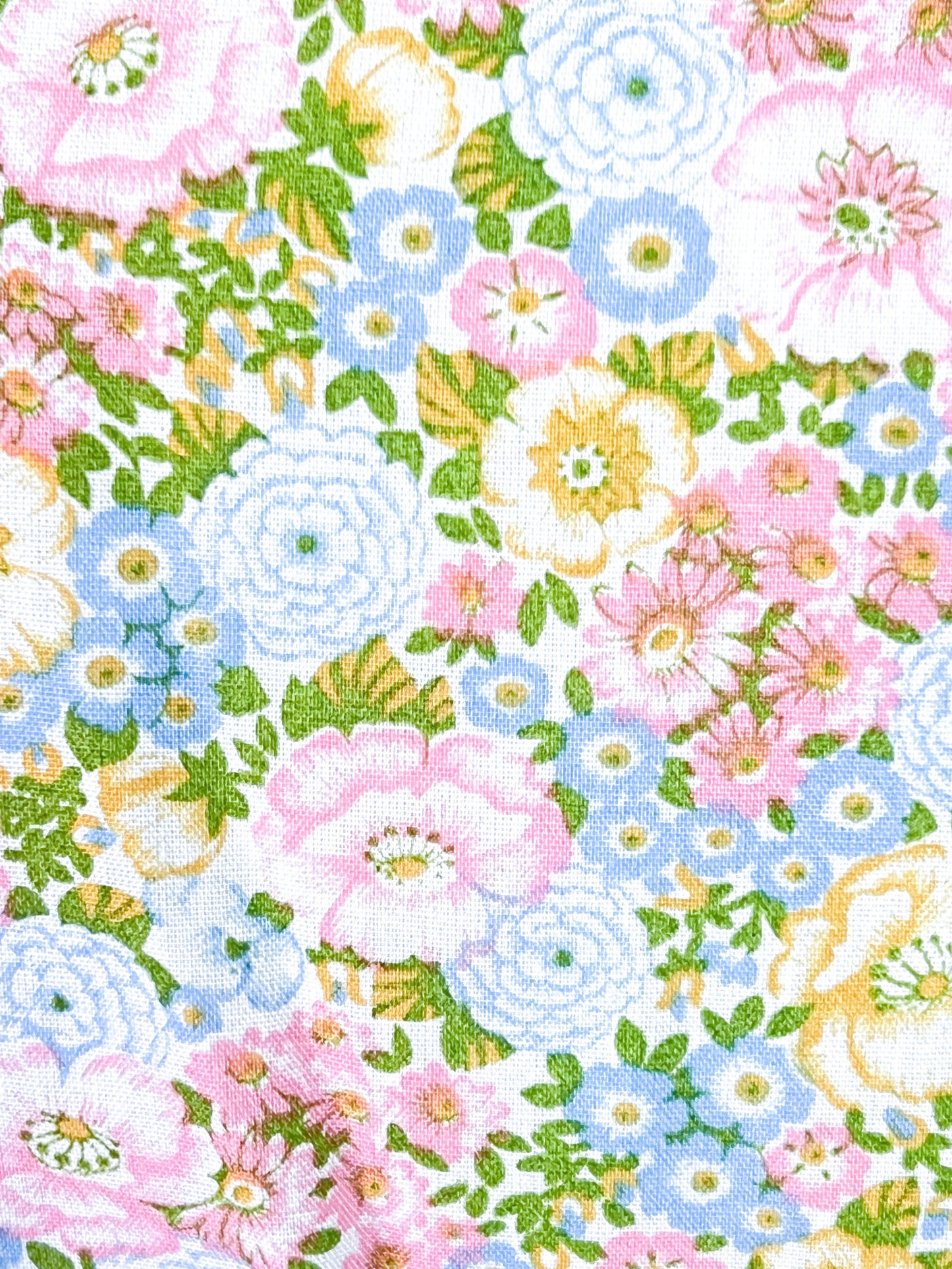 Robe Longue Vintage Années 70 Romantique - Coupe Empire & Dentelle - Fleurs Pastel - T. 36