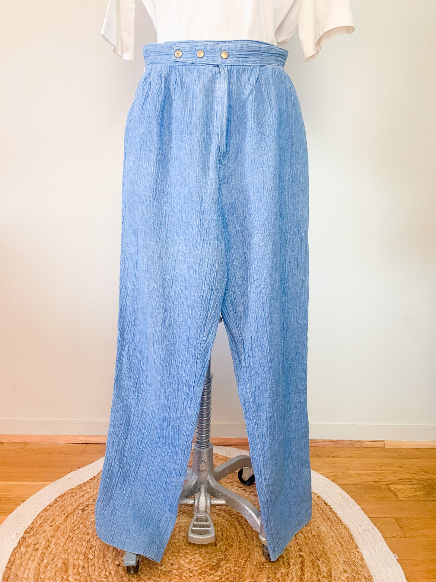 Jean femme mom bleu vintage