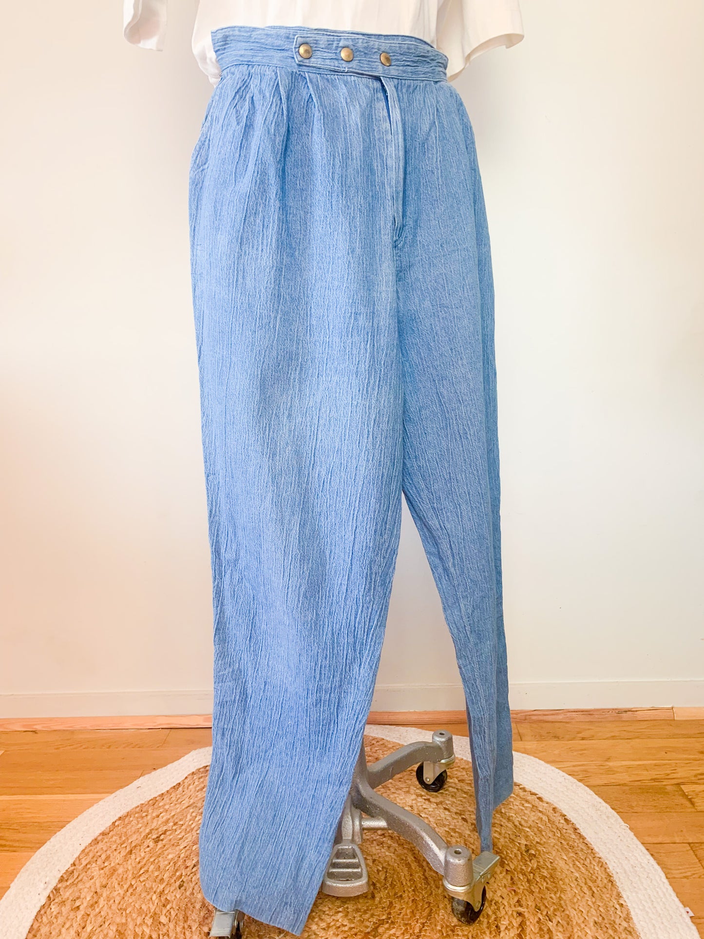 Jean femme mom bleu vintage