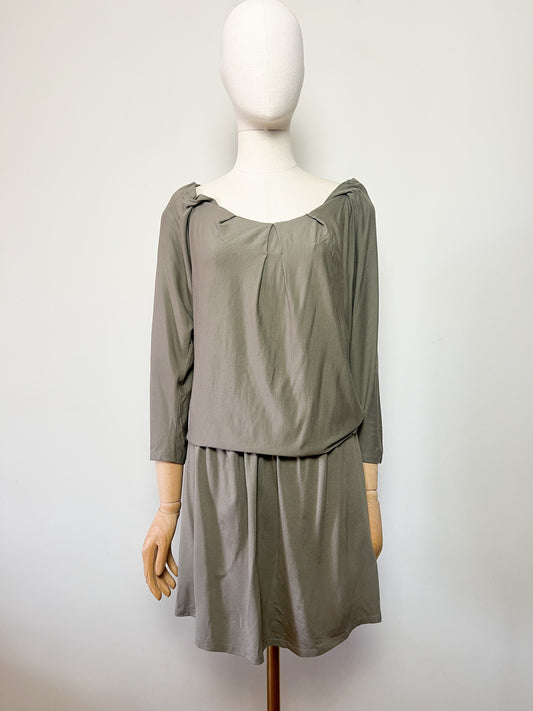 Robe Vanessa Bruno Athé Kaki - Tissu Viscose Élastique & Détail Soie - Coupe Blousante - T. 38/40