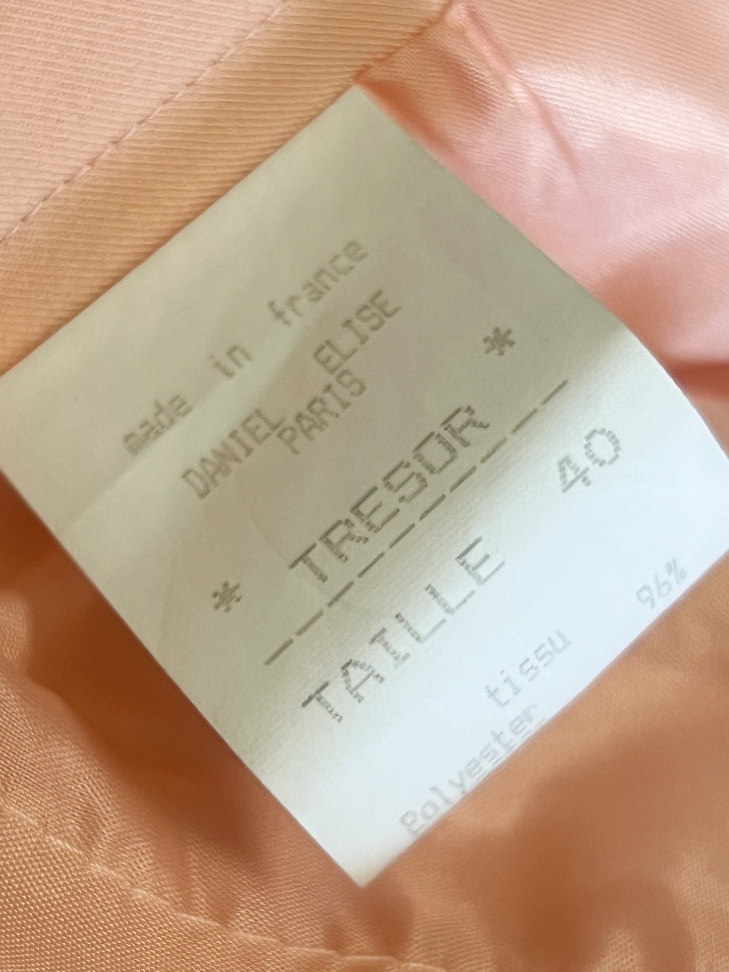 Jupe Trapèze Vintage Années 90 - Abricot Tendre - Structurée & Fendue - Made in France - T. 38
