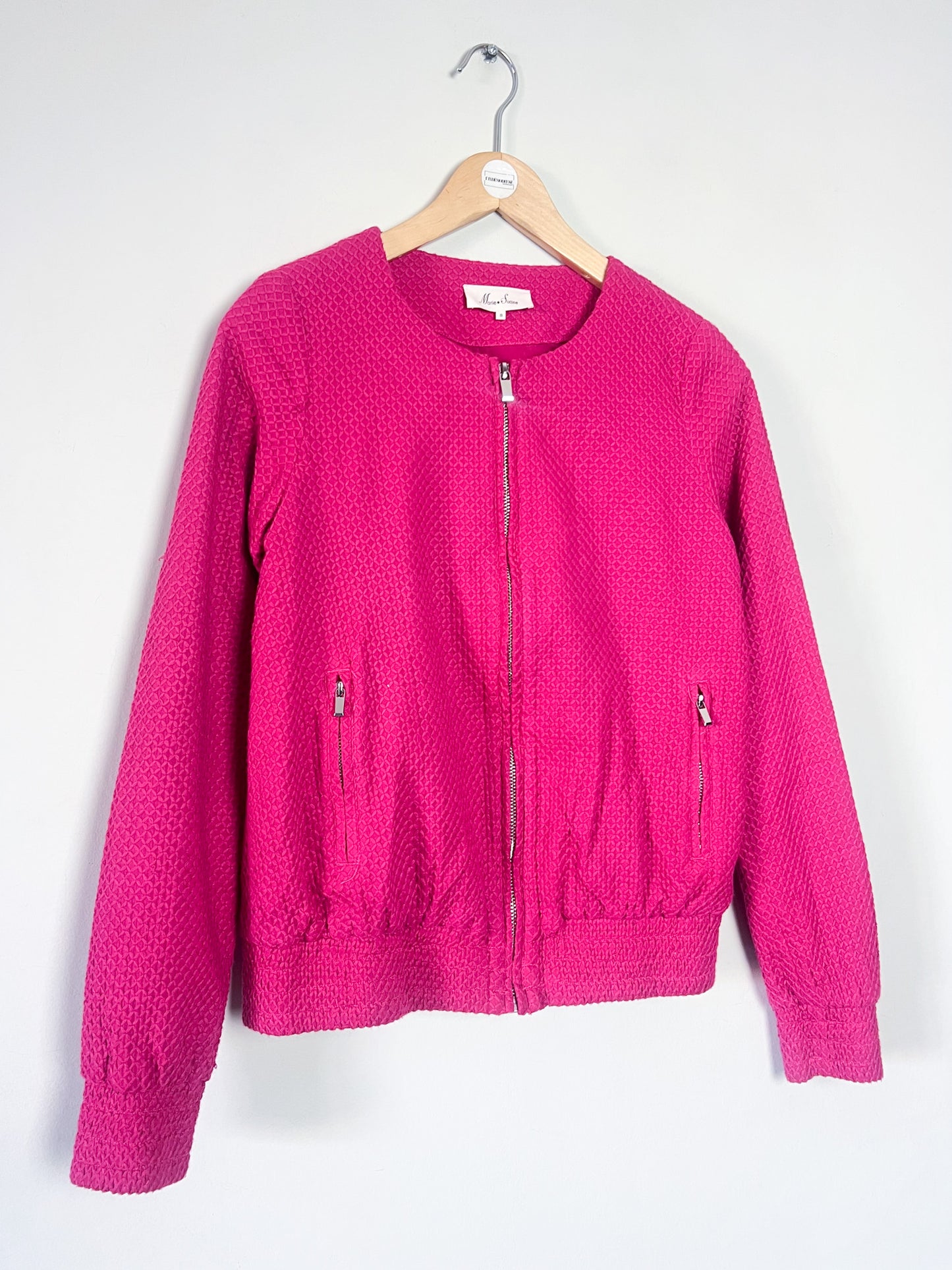 Blouson Léger Rose Fuchsia - Texture Relief Croisillons - Coton - Marie Sixtine T. S