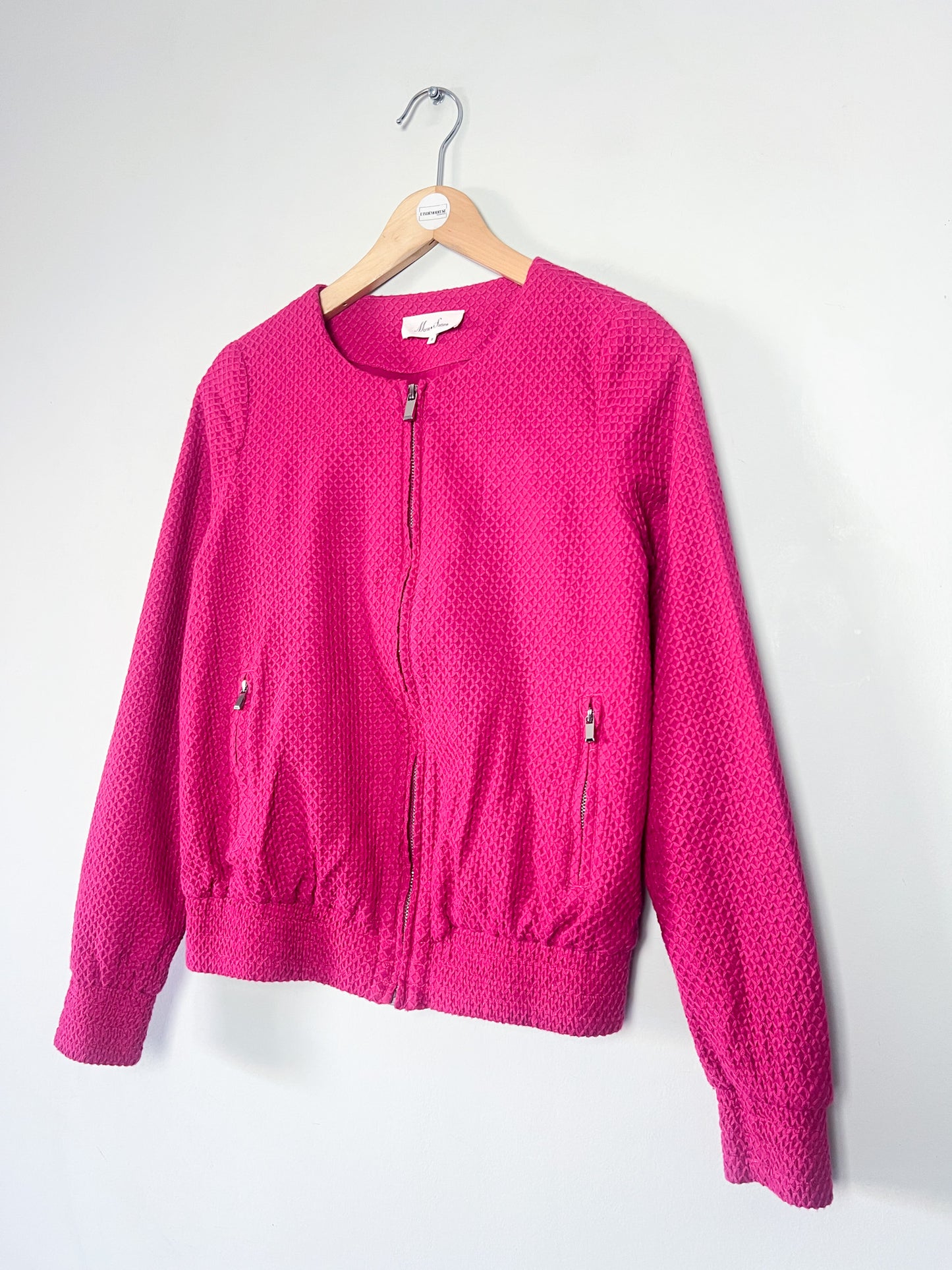 Blouson Léger Rose Fuchsia - Texture Relief Croisillons - Coton - Marie Sixtine T. S