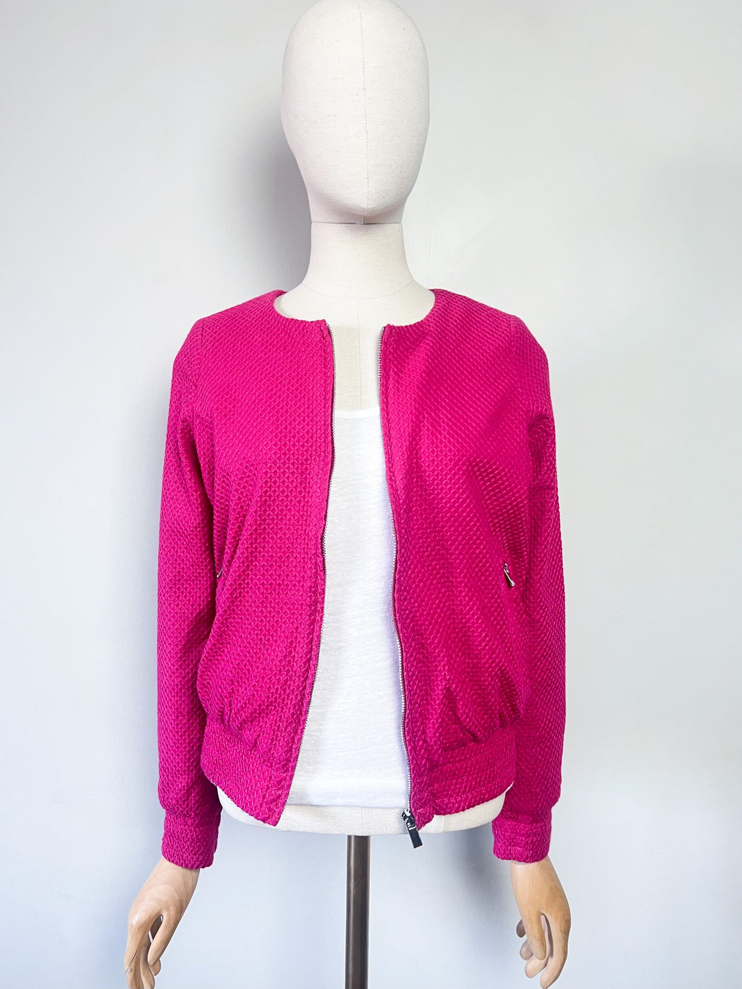Blouson Léger Rose Fuchsia - Texture Relief Croisillons - Coton - Marie Sixtine T. S