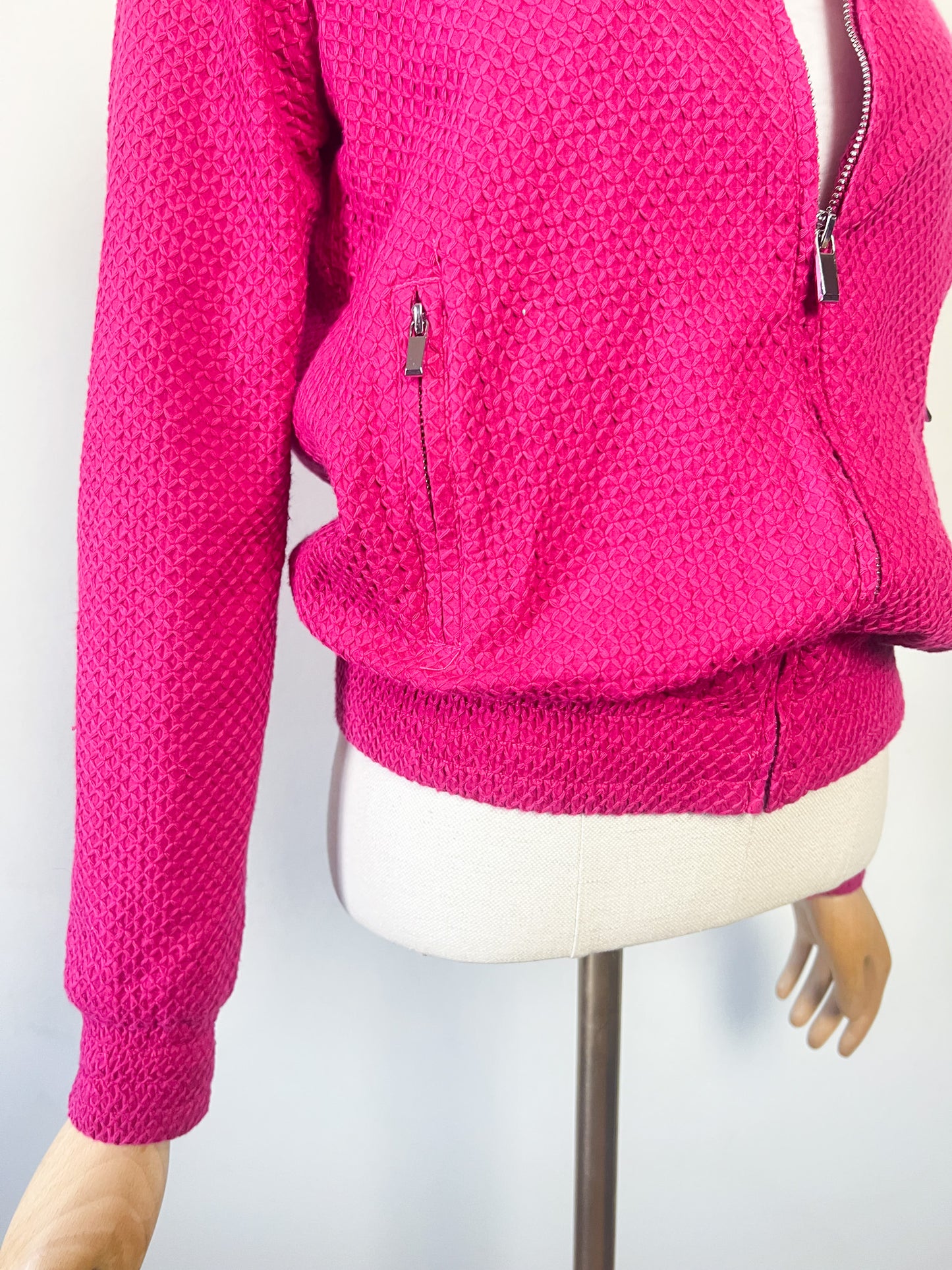 Blouson Léger Rose Fuchsia - Texture Relief Croisillons - Coton - Marie Sixtine T. S