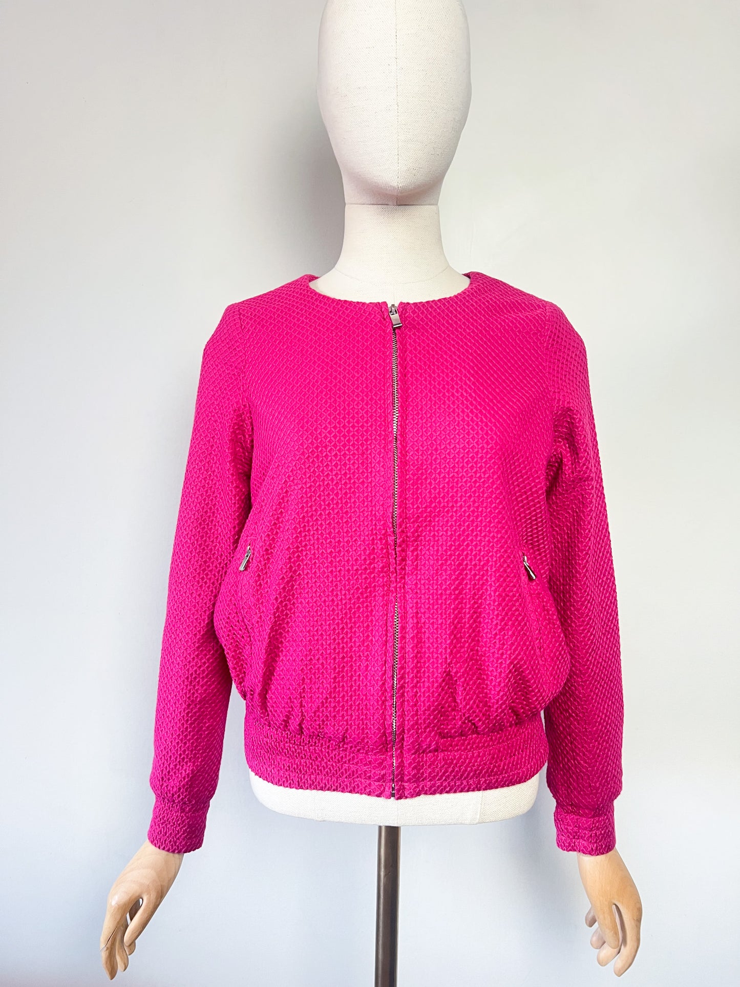 Blouson Léger Rose Fuchsia - Texture Relief Croisillons - Coton - Marie Sixtine T. S