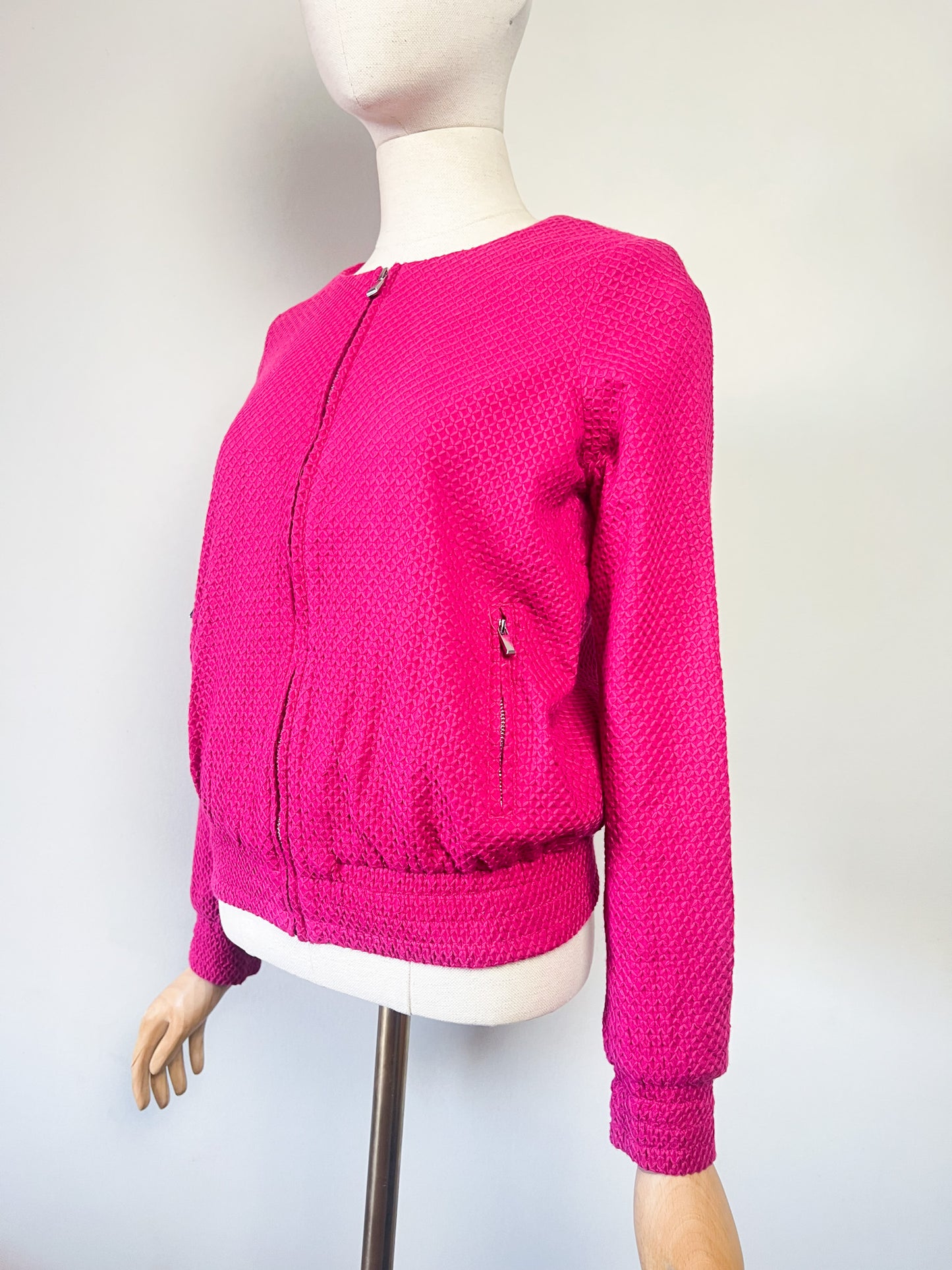 Blouson Léger Rose Fuchsia - Texture Relief Croisillons - Coton - Marie Sixtine T. S