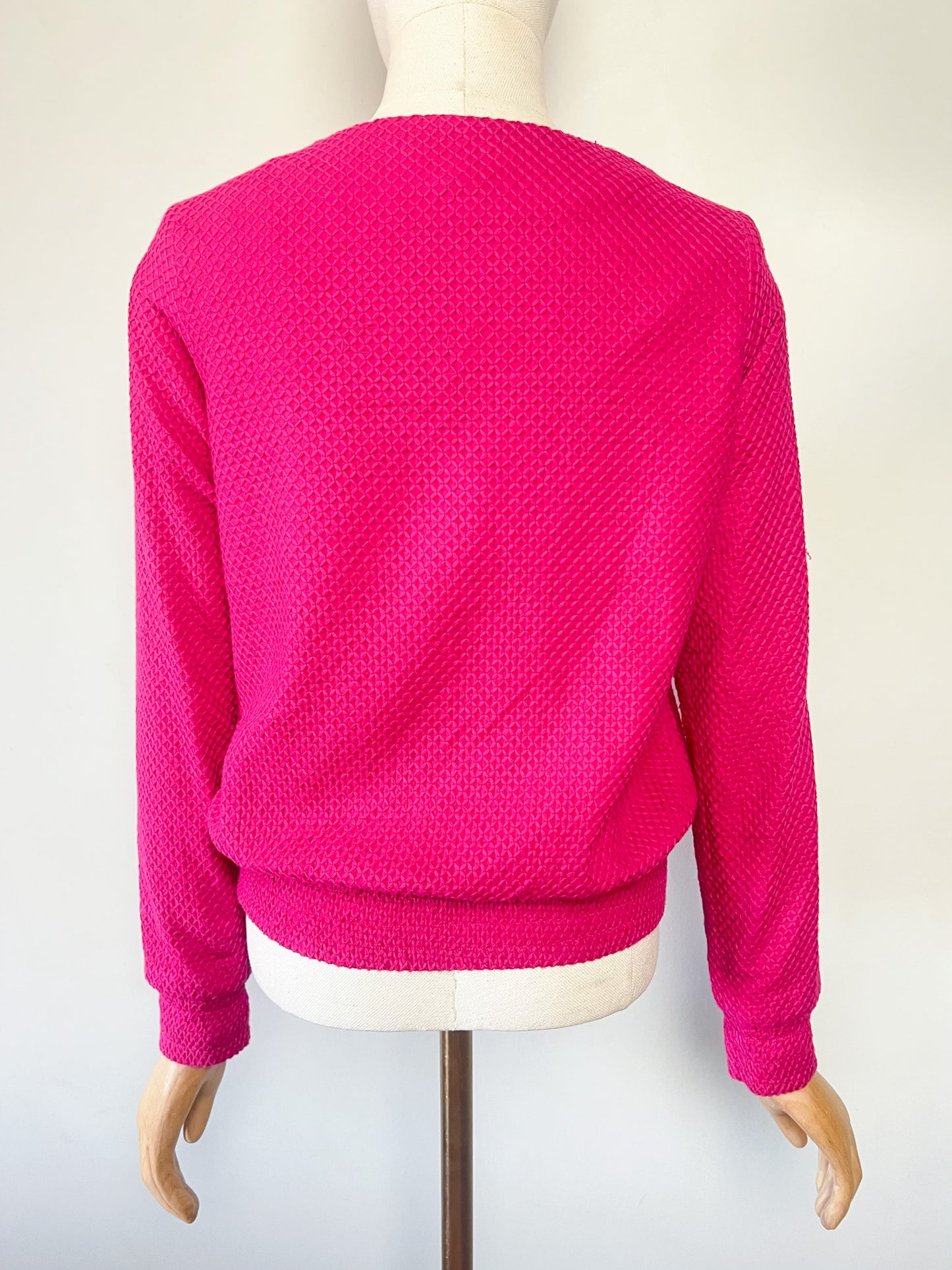 Blouson Léger Rose Fuchsia - Texture Relief Croisillons - Coton - Marie Sixtine T. S