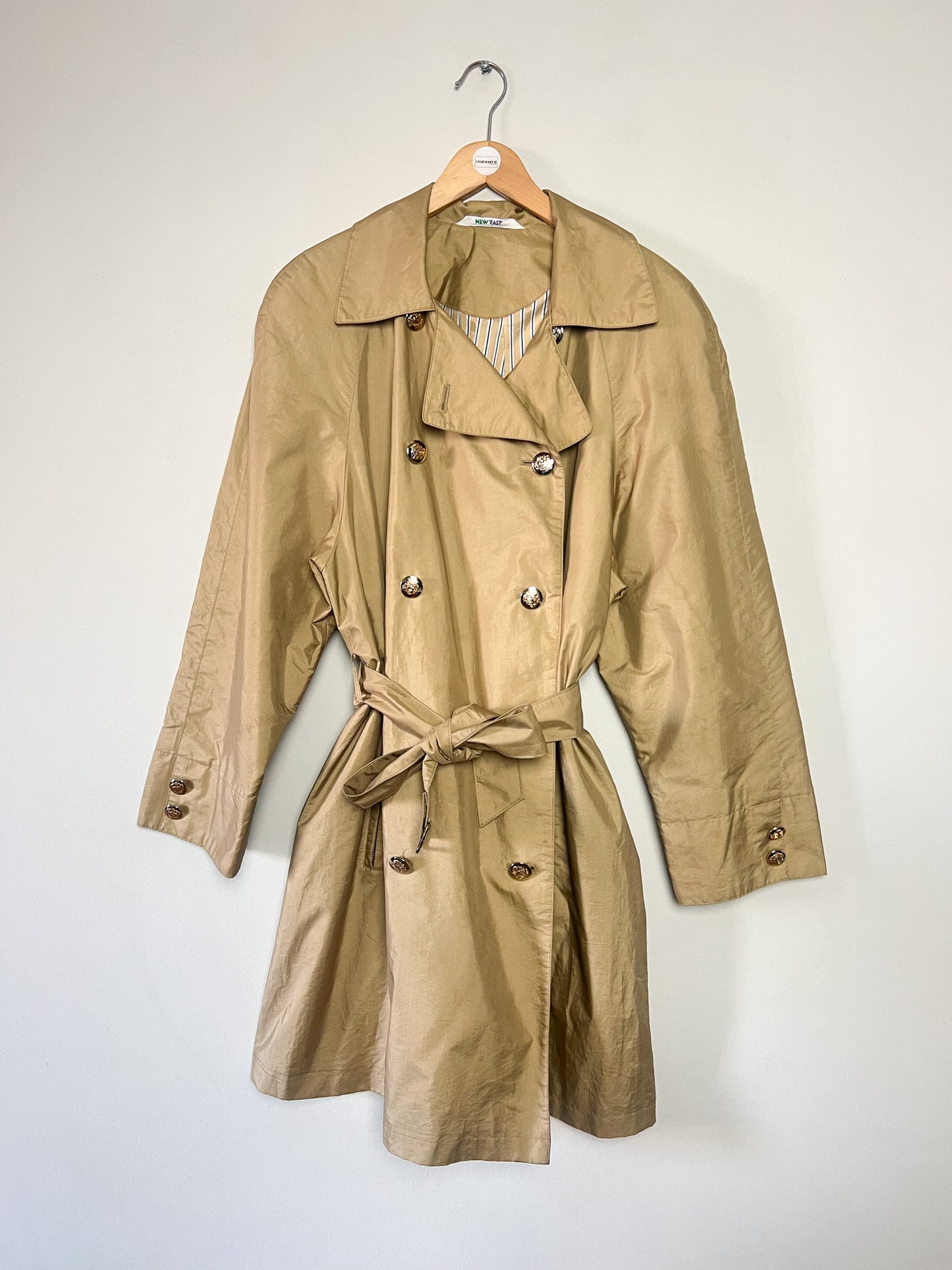 Trench Imperméable Vintage Années 80 90 Bronze Moiré - New Fast - Boutons Dorés - T. 38