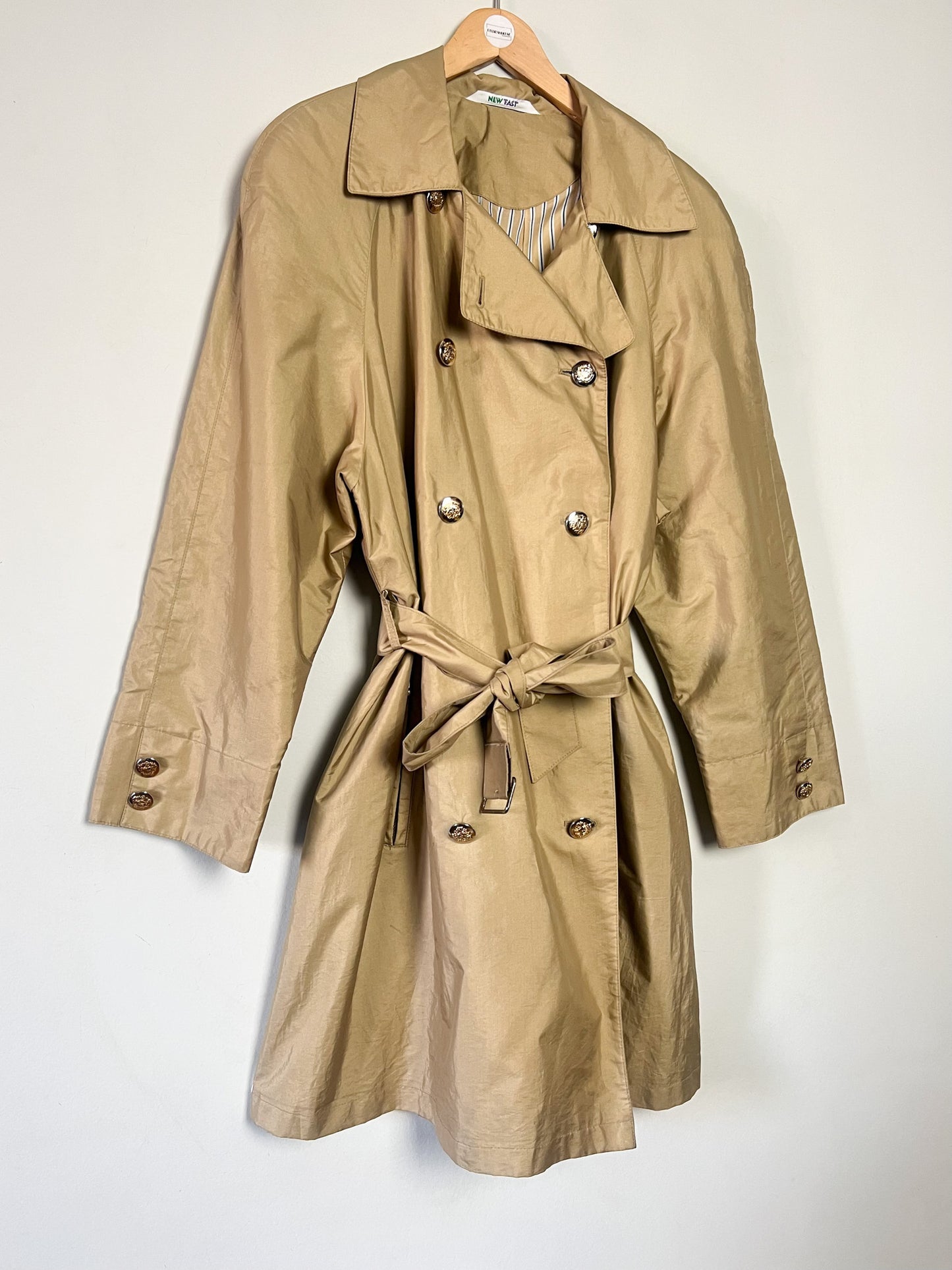 Trench Imperméable Vintage Années 80 90 Bronze Moiré - New Fast - Boutons Dorés - T. 38