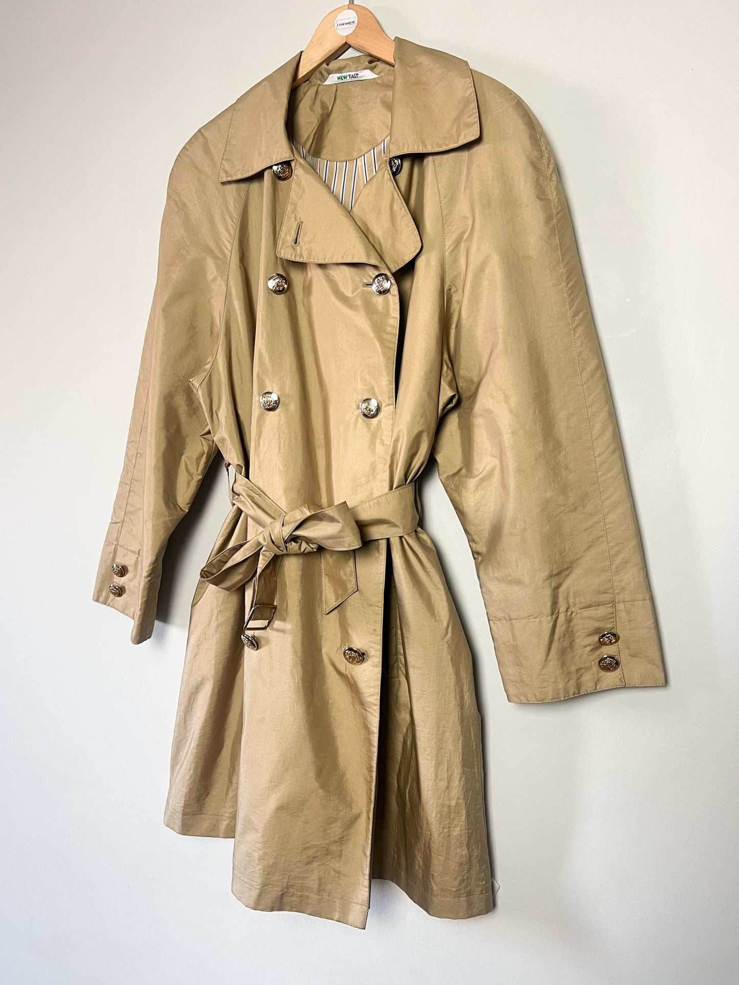 Trench Imperméable Vintage Années 80 90 Bronze Moiré - New Fast - Boutons Dorés - T. 38