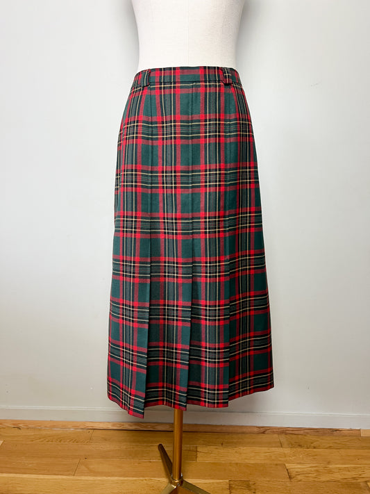Jupe Paul Mausner Vintage Tartan Écossais Plissée - Laine - T. 44 (XL)
