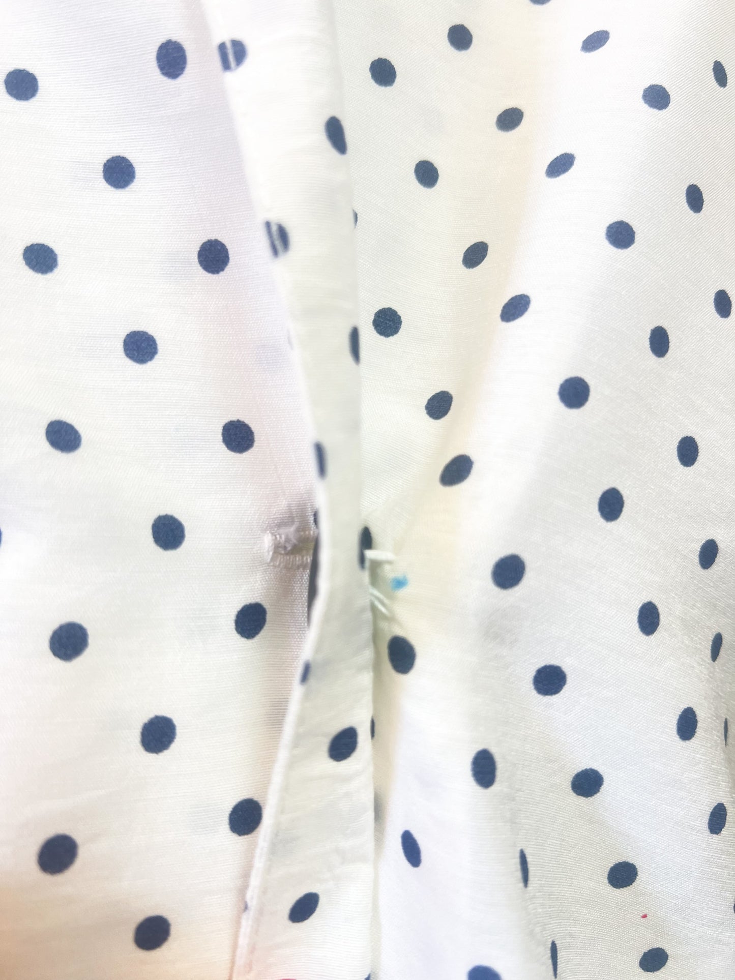 Veste Blazer Vintage Années 90 à Pois - Blanche & Marine - Made in France - T. 38/40
