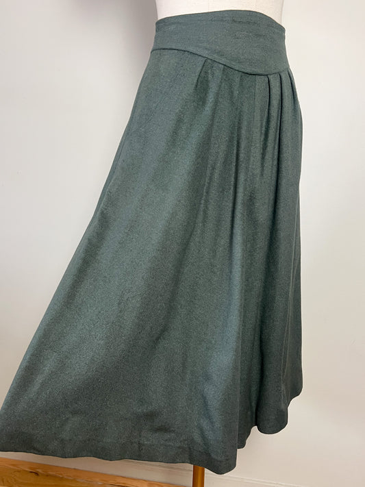 Jupe Vintage Danièle Marai - Laine Ample - Coupe Midi Taille Haute - Fabriquée en France T. 32/34