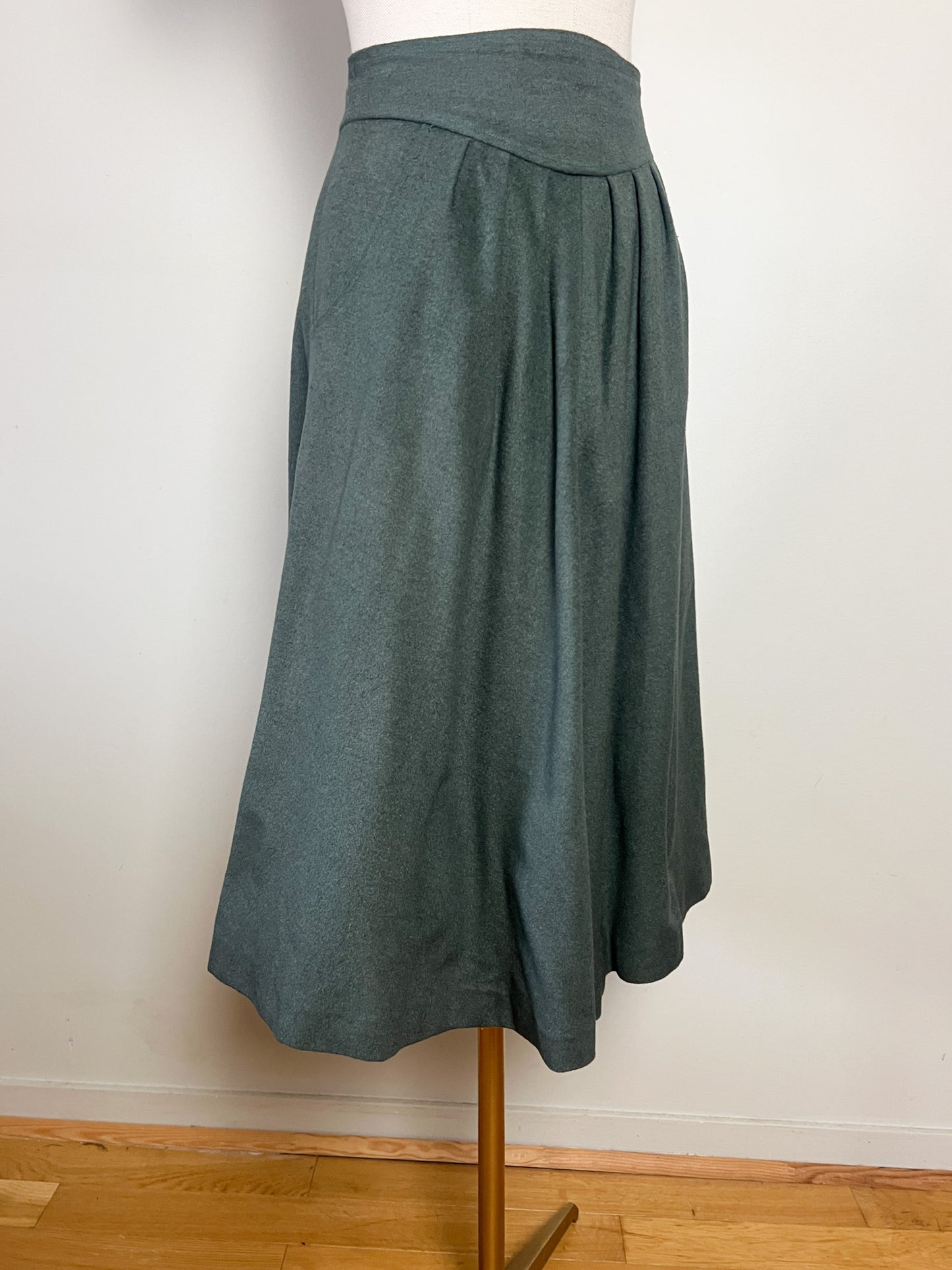 Jupe Vintage Danièle Marai - Laine Ample - Coupe Midi Taille Haute - Fabriquée en France T. 32/34