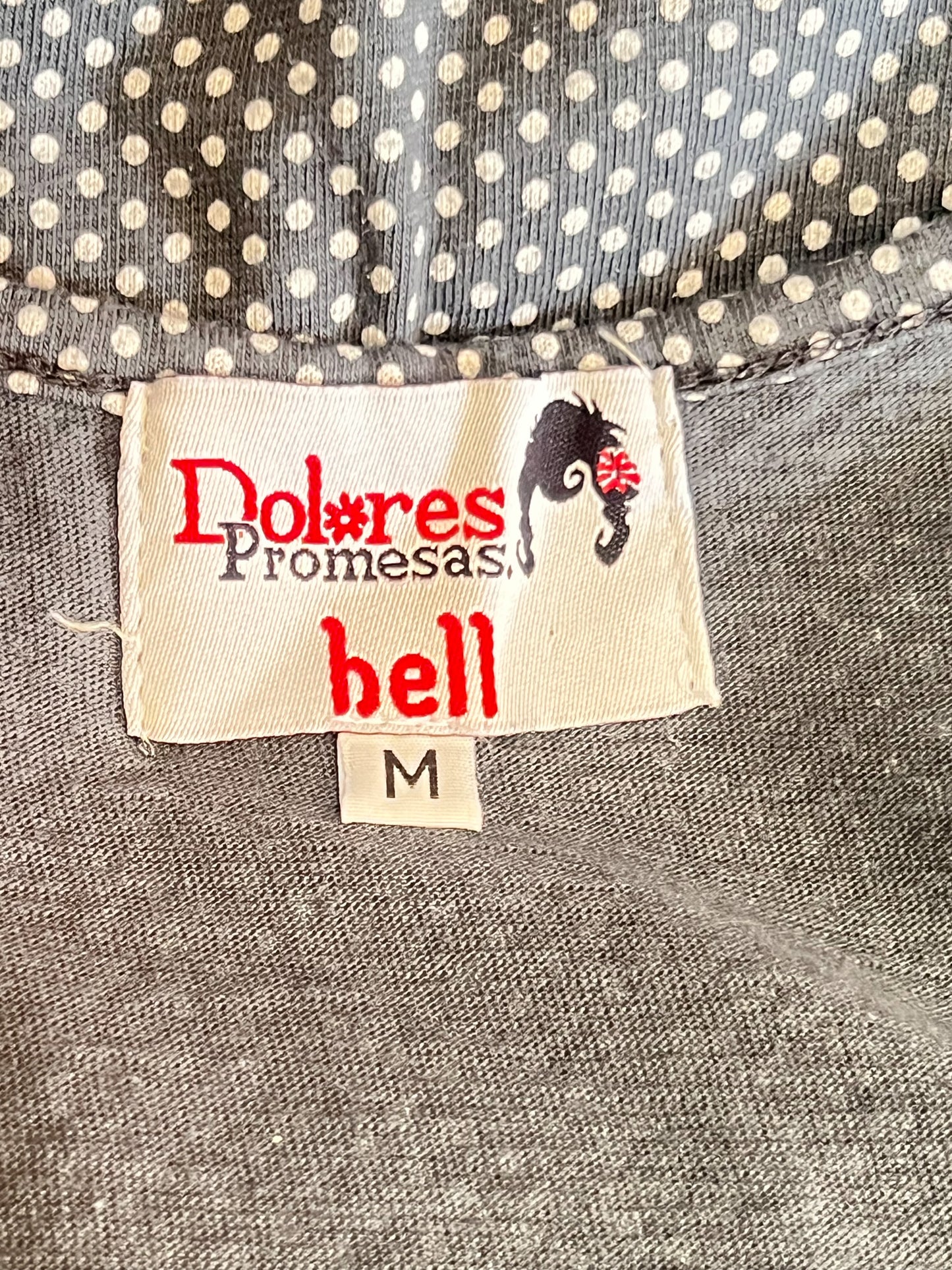 Robe Maxi - Gris à Pois Blancs - 100% Coton - Dolores Promesas T 36/38