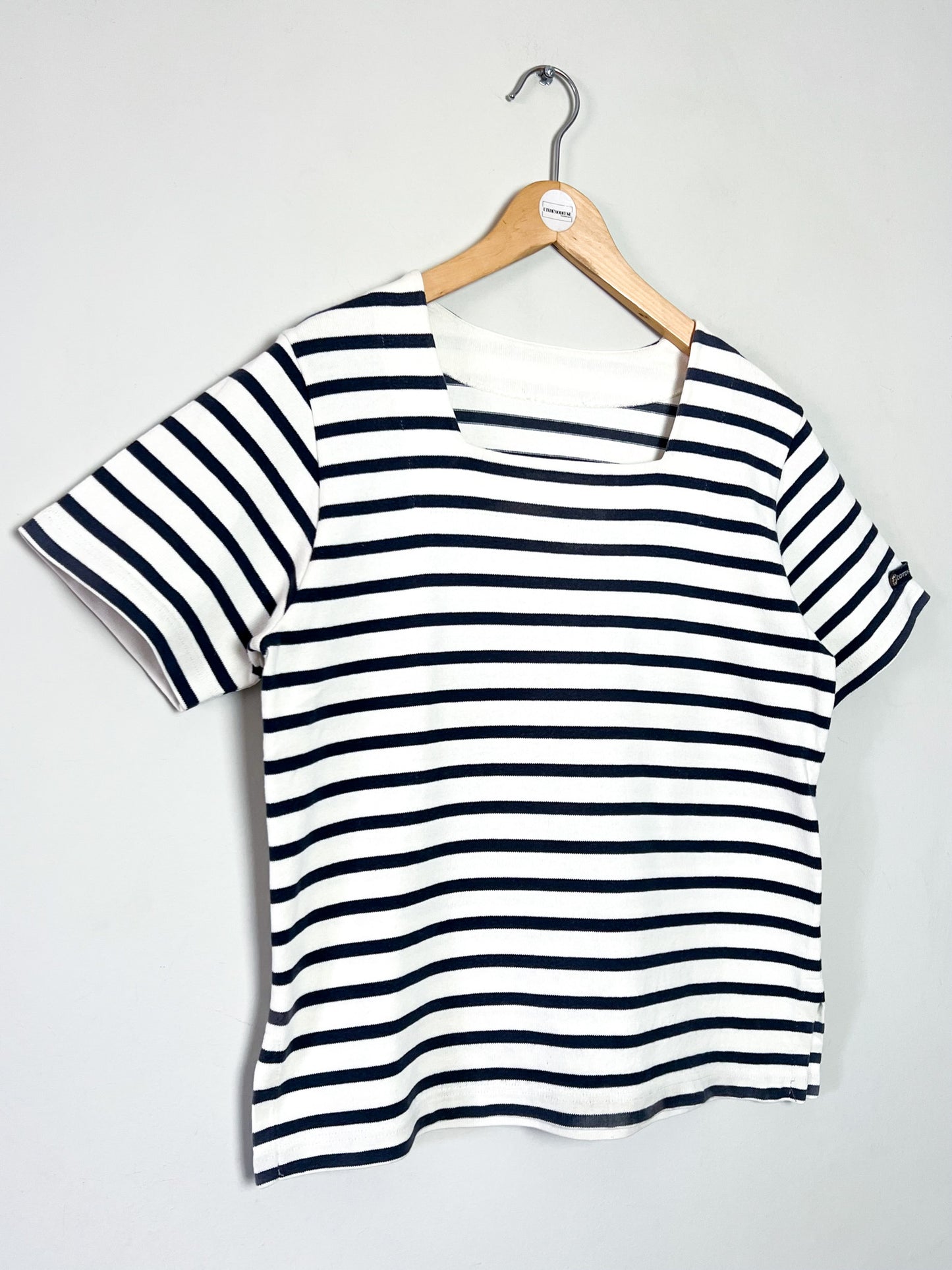 T-shirt Marinière Manches courtes Col Carré - 100% Coton - Made in France - T. 38/40
