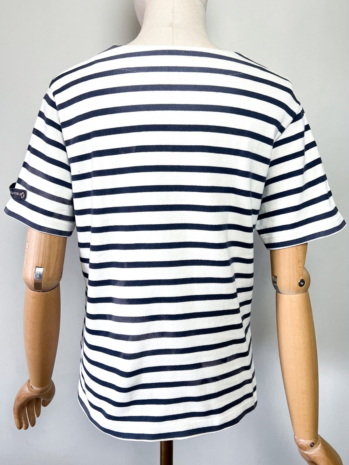 T-shirt Marinière Manches courtes Col Carré - 100% Coton - Made in France - T. 38/40