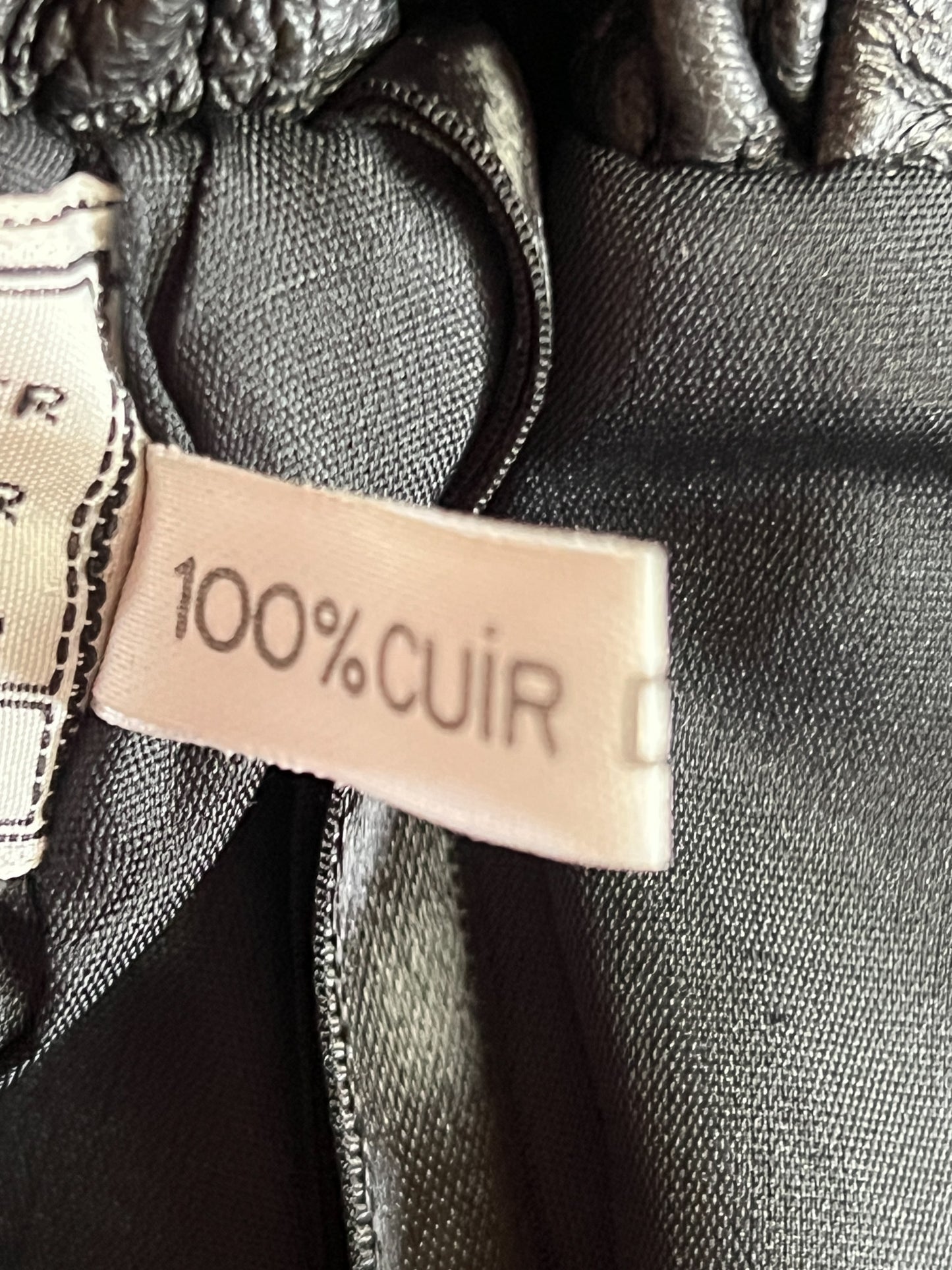 Jupe Crayon Vintage en Cuir Noir - Empiècements Structurants & Poches - T. S/M (36/38)